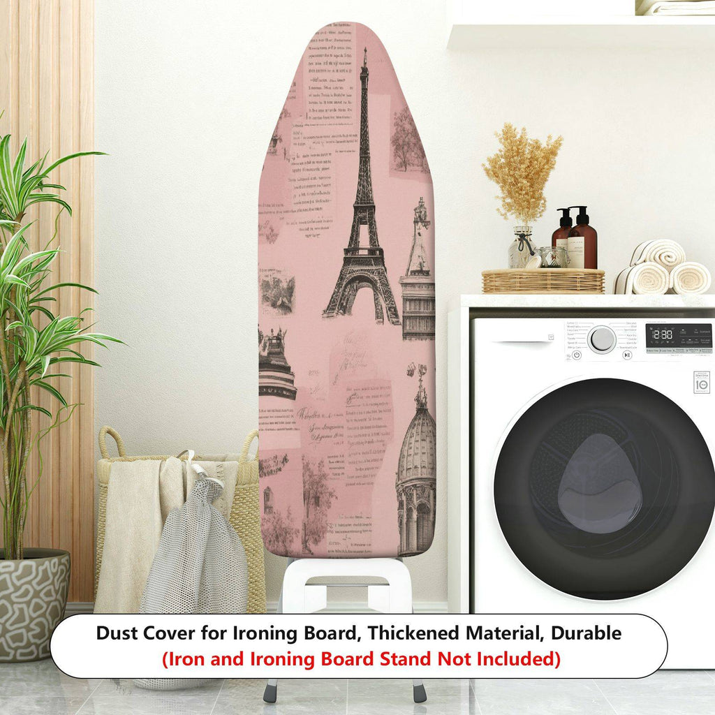 1-Piece Eiffel Tower Retro Architecture Travel  Ironing Board Cover, Universal Size, Without Board