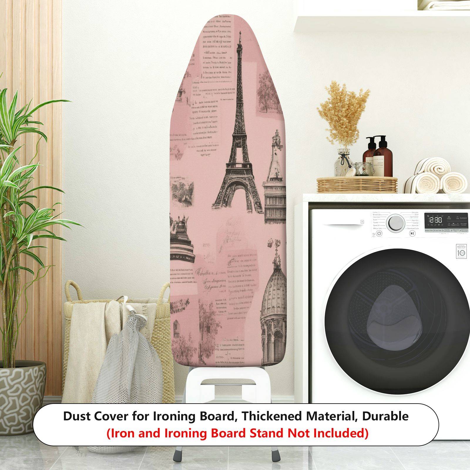 1-Piece Eiffel Tower Retro Architecture Travel  Ironing Board Cover, Universal Size, Without Board