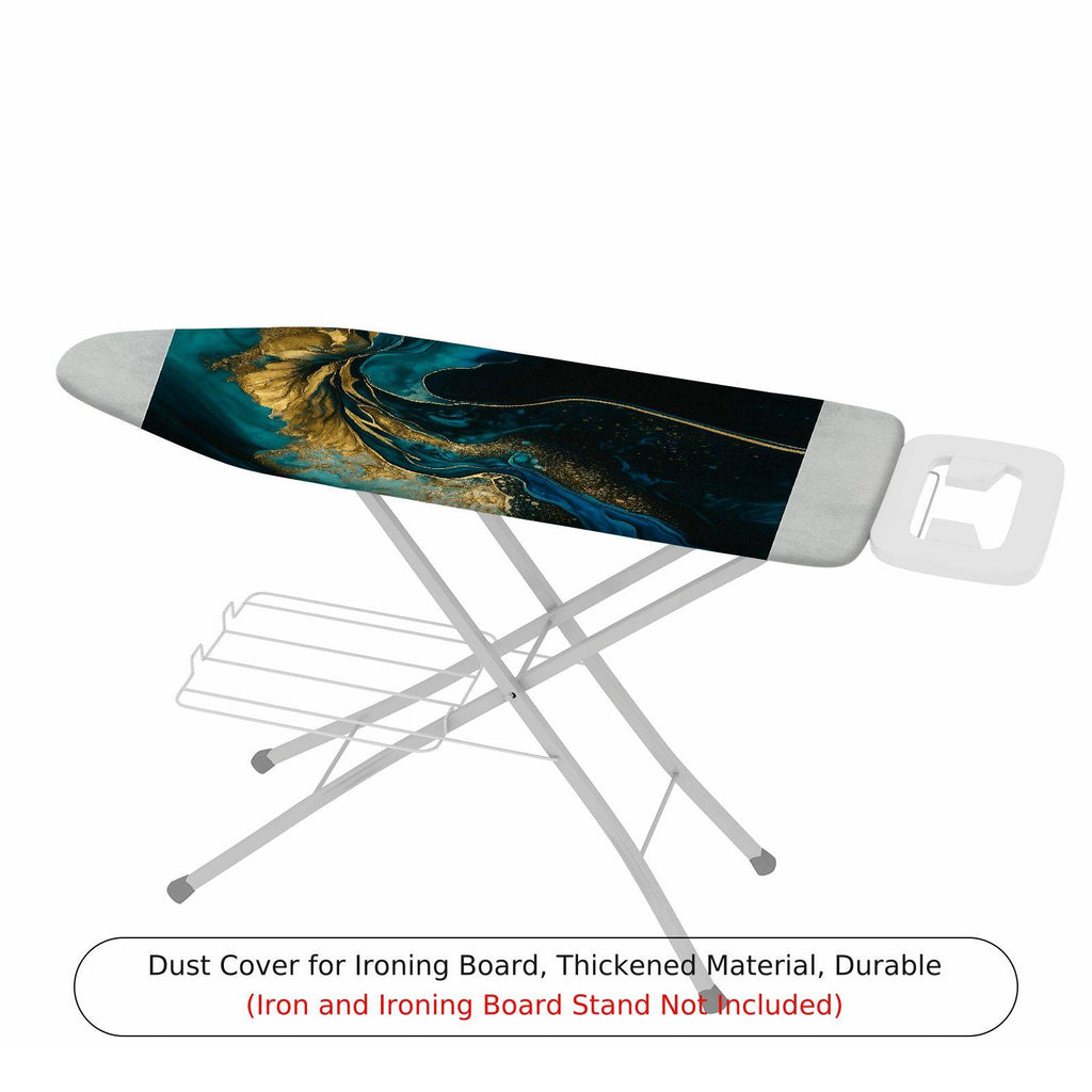 1-Piece Abstract Artistic Blue Gold  Ironing Board Cover, Universal Size, Without Board