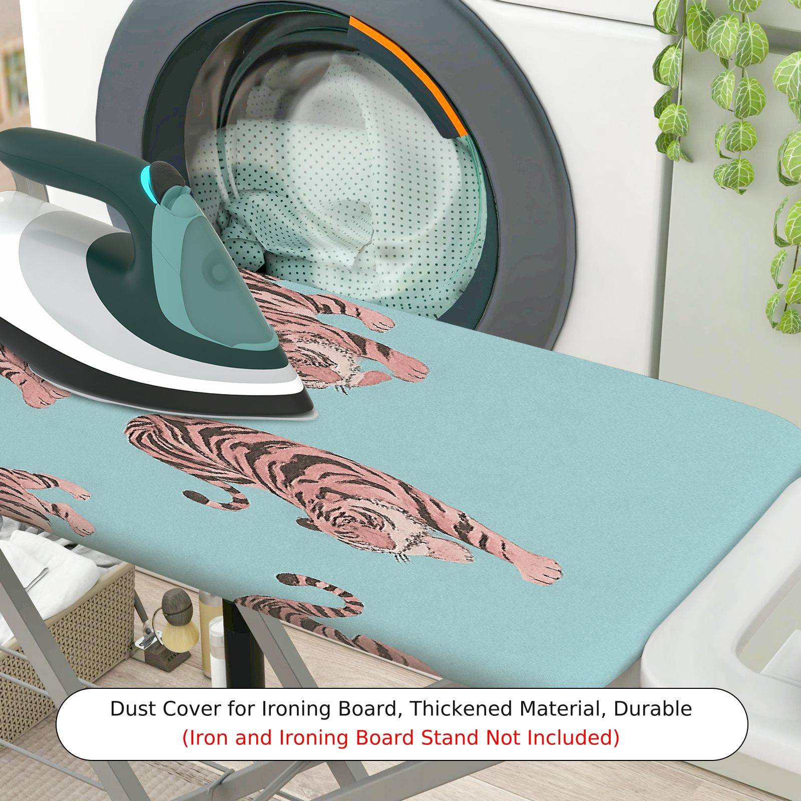 1-Piece Tiger Pattern Blue Animal Theme  Ironing Board Cover, Universal Size, Without Board