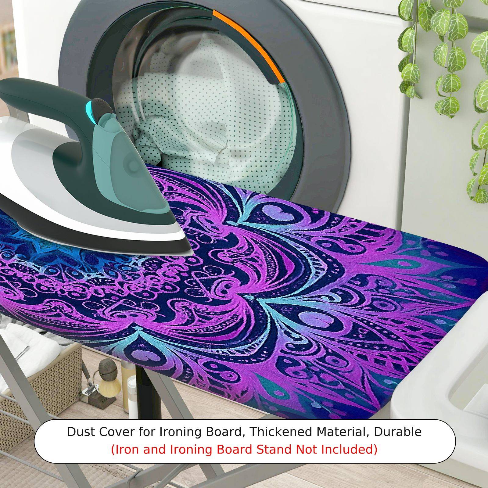 1-Piece Mandala Psychedelic Abstract  Ironing Board Cover, Universal Size, Without Board