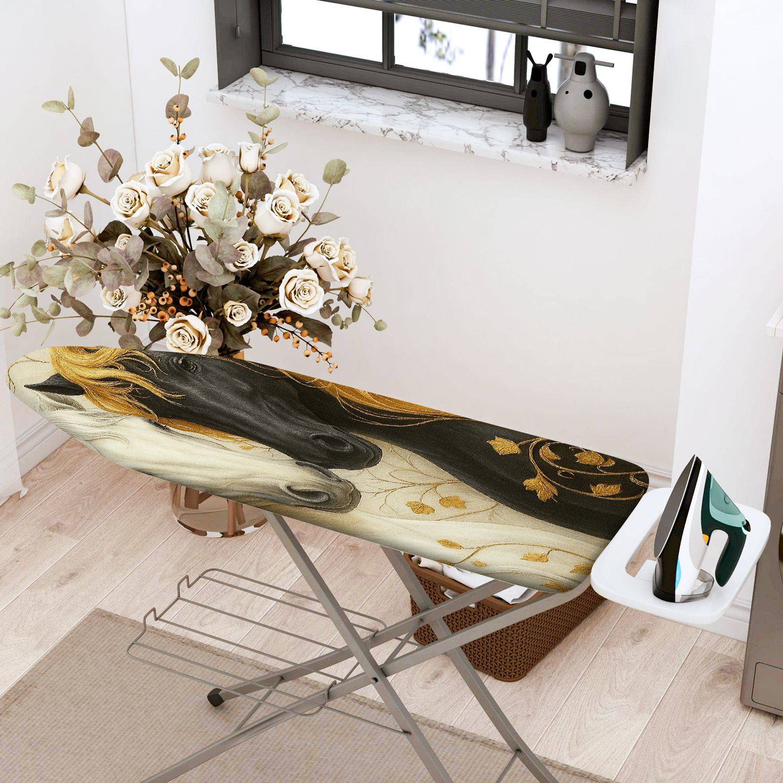 1-Piece Horse Animal Art  Ironing Board Cover, Universal Size, Without Board