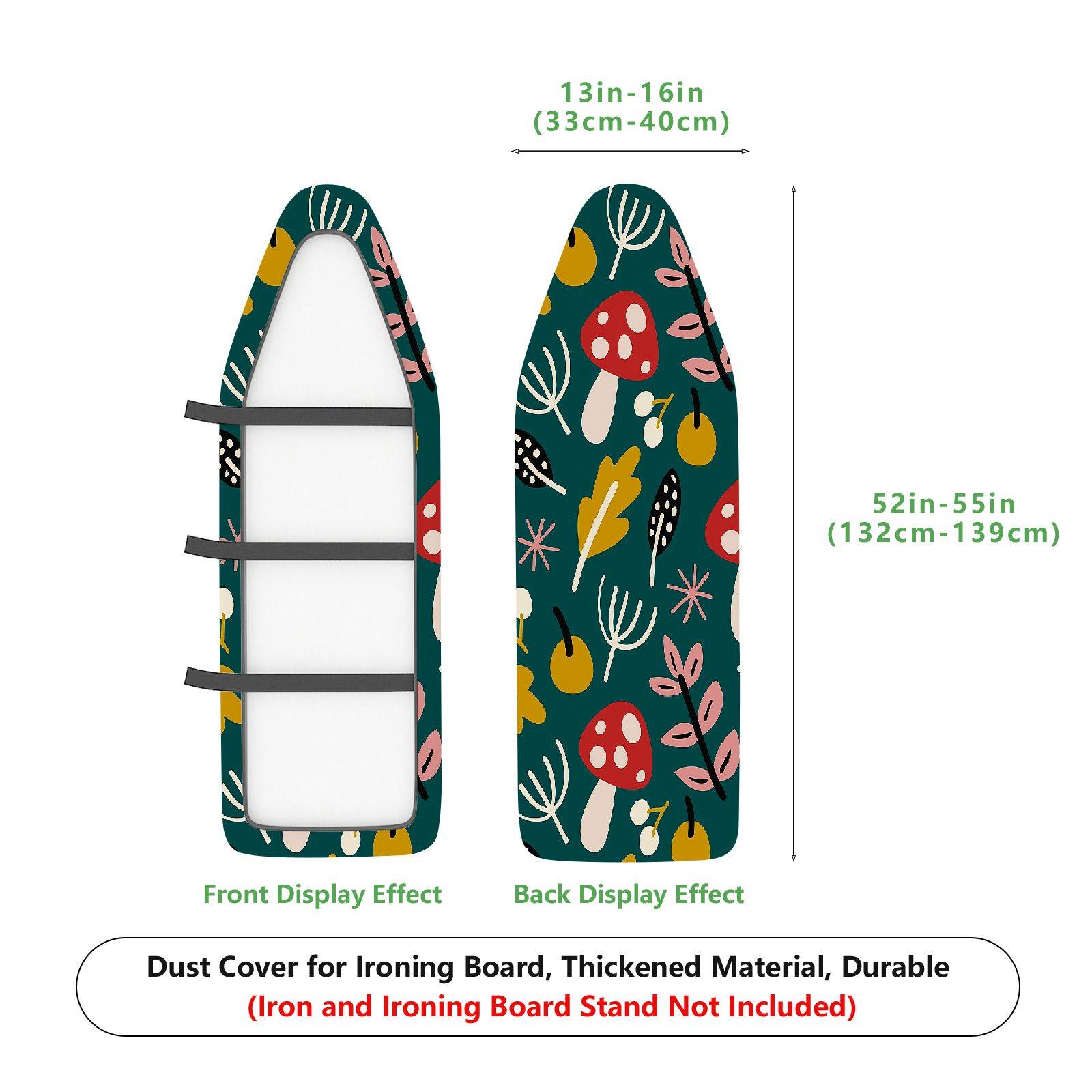 1-Piece Mushroom Floral Abstract  Ironing Board Cover, Universal Size, Without Board