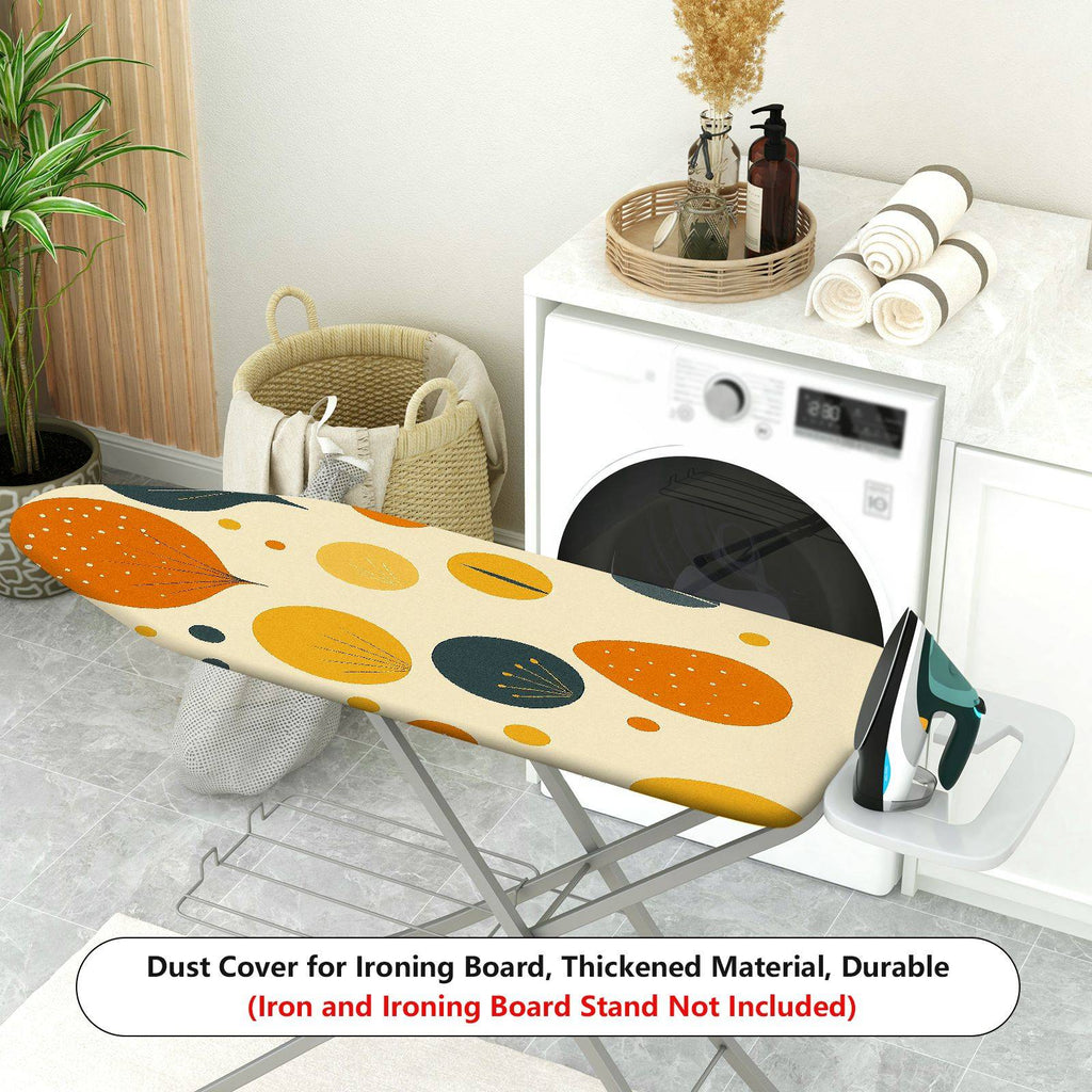 1-Piece Abstract Retro Circle Leaf  Ironing Board Cover, Universal Size, Without Board