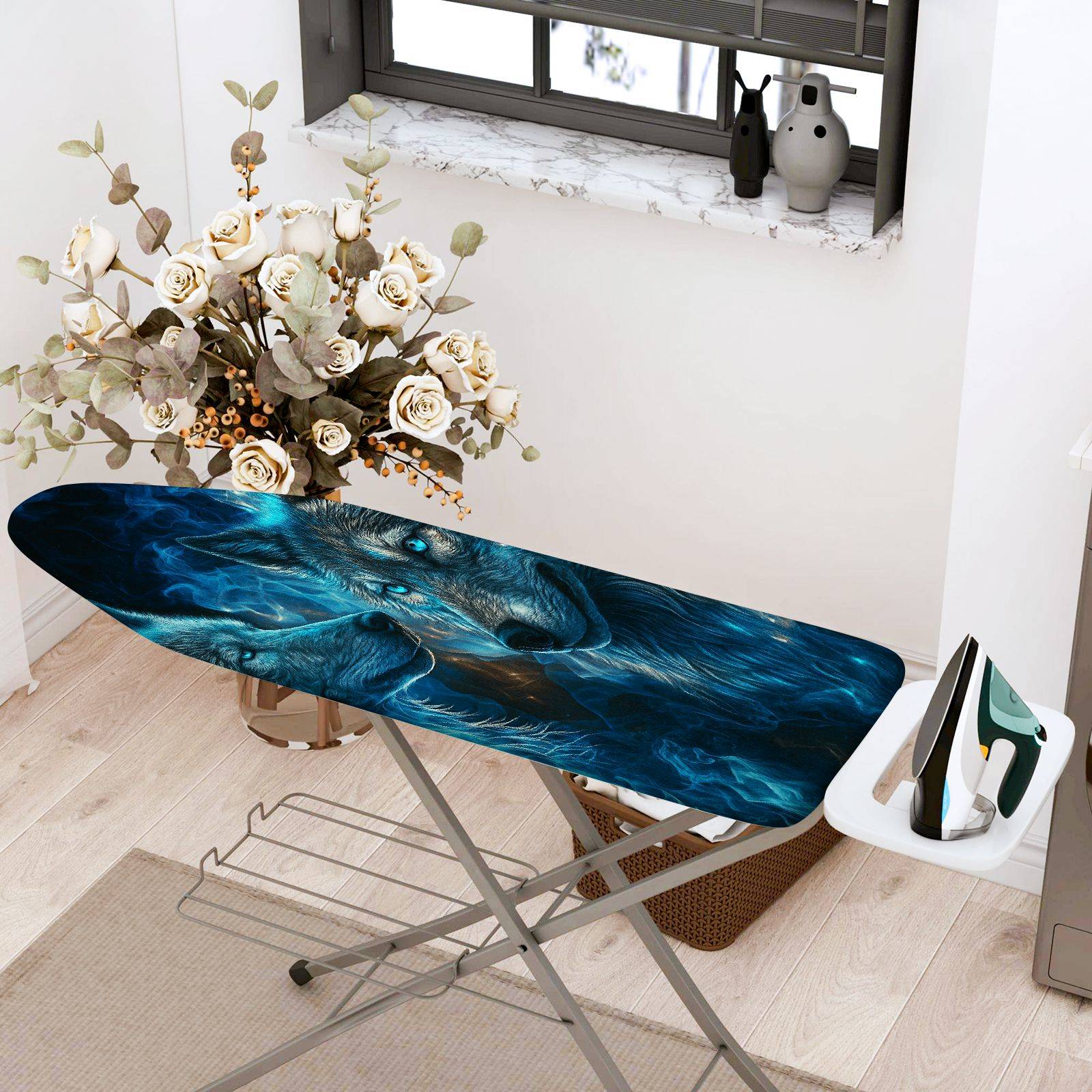 1-Piece Wolf Animal Nature  Ironing Board Cover, Universal Size, Without Board