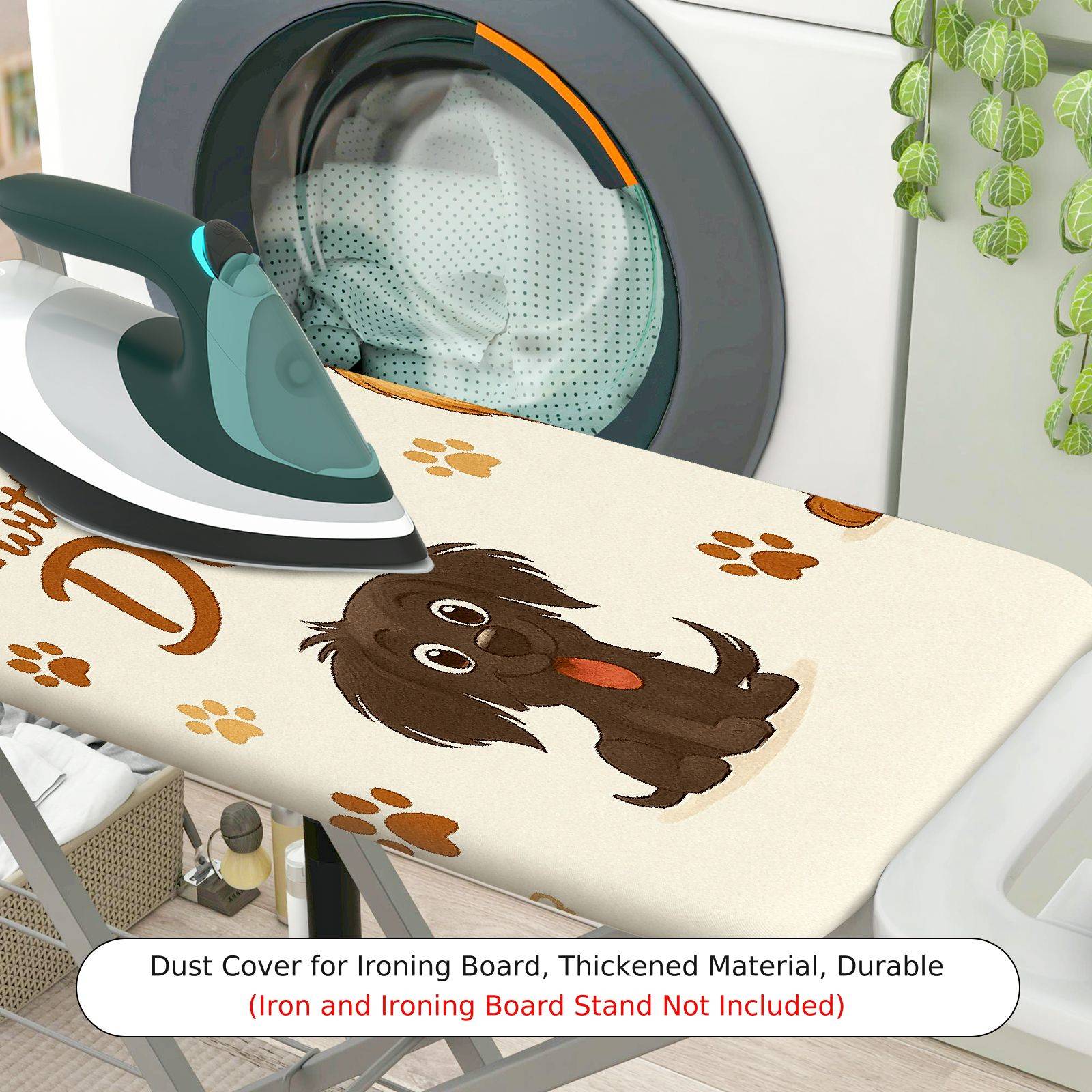 1-Piece Dog Paw Print Animal  Ironing Board Cover, Universal Size, Without Board
