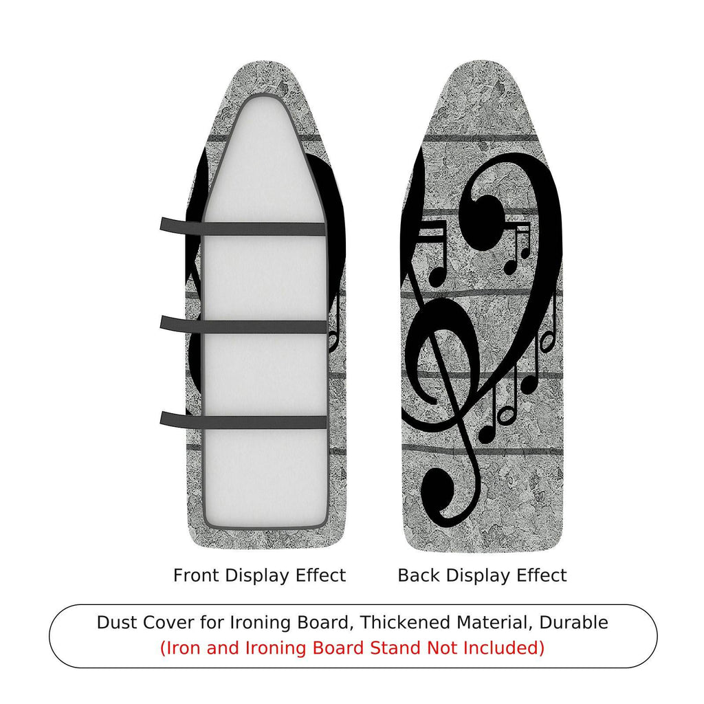1-Piece Musical Note Gray Pattern Abstract  Ironing Board Cover, Universal Size, Without Board