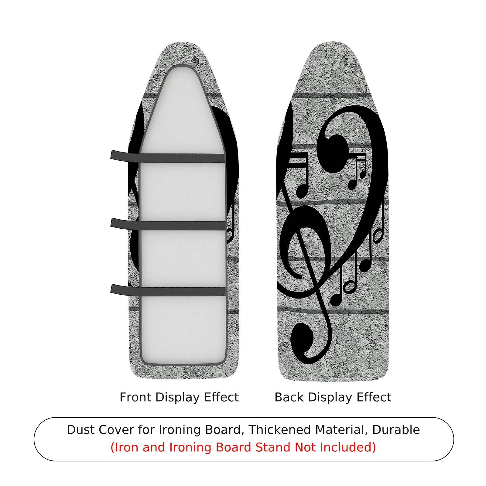 1-Piece Musical Note Gray Pattern Abstract  Ironing Board Cover, Universal Size, Without Board