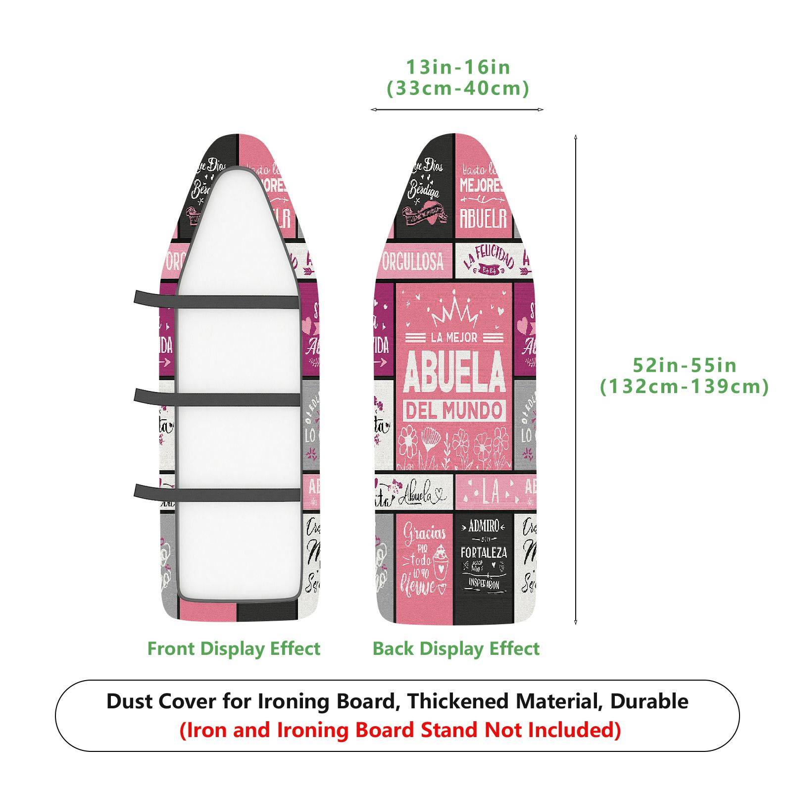 1-Piece Grandmother Quote Inspirational Pink  Ironing Board Cover, Universal Size, Without Board