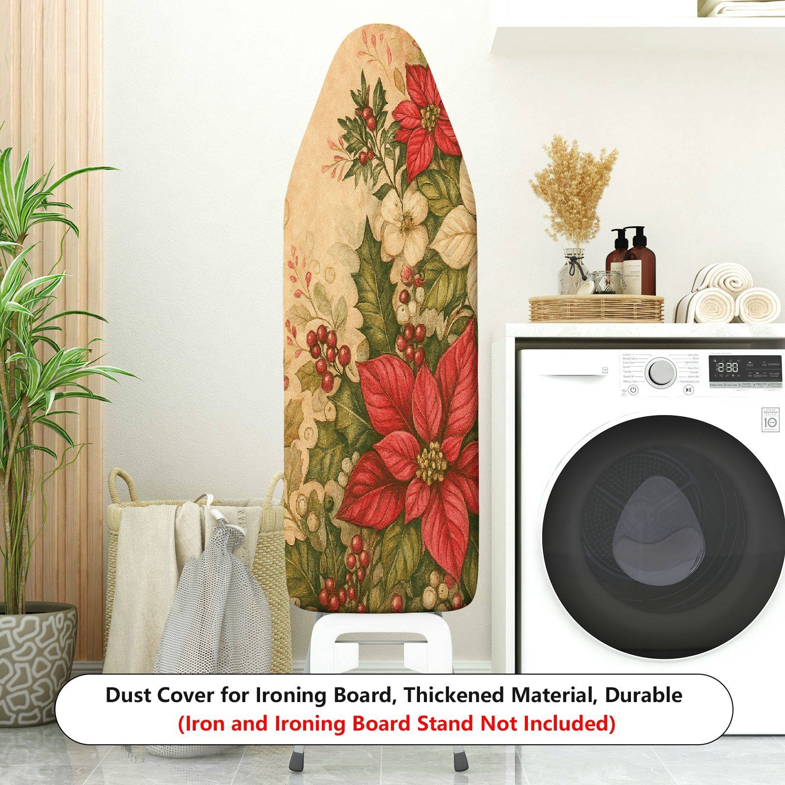 1-Piece Christmas Floral Festive  Ironing Board Cover, Universal Size, Without Board