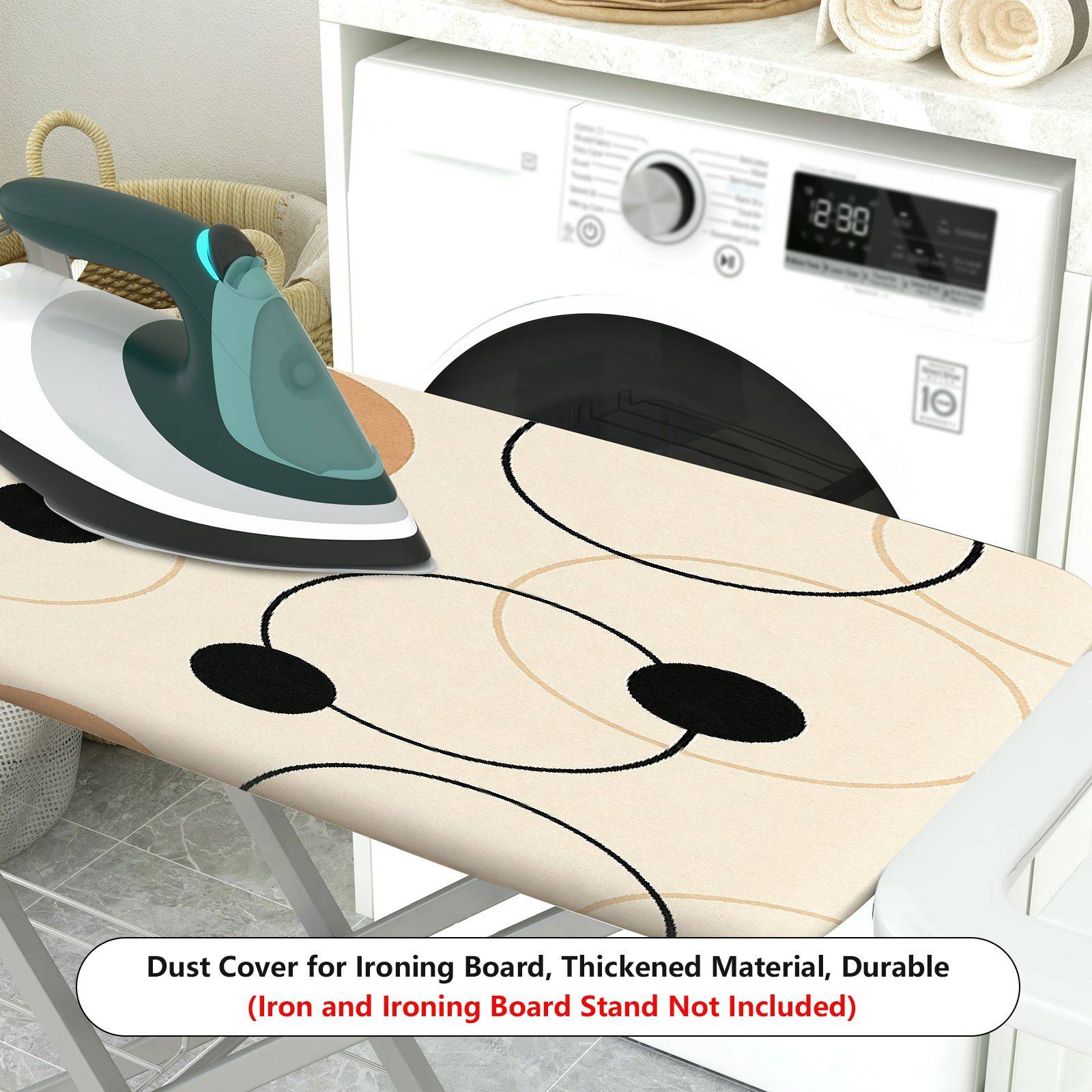 1-Piece Modern Geometry Circle Pattern Beige  Ironing Board Cover, Universal Size, Without Board