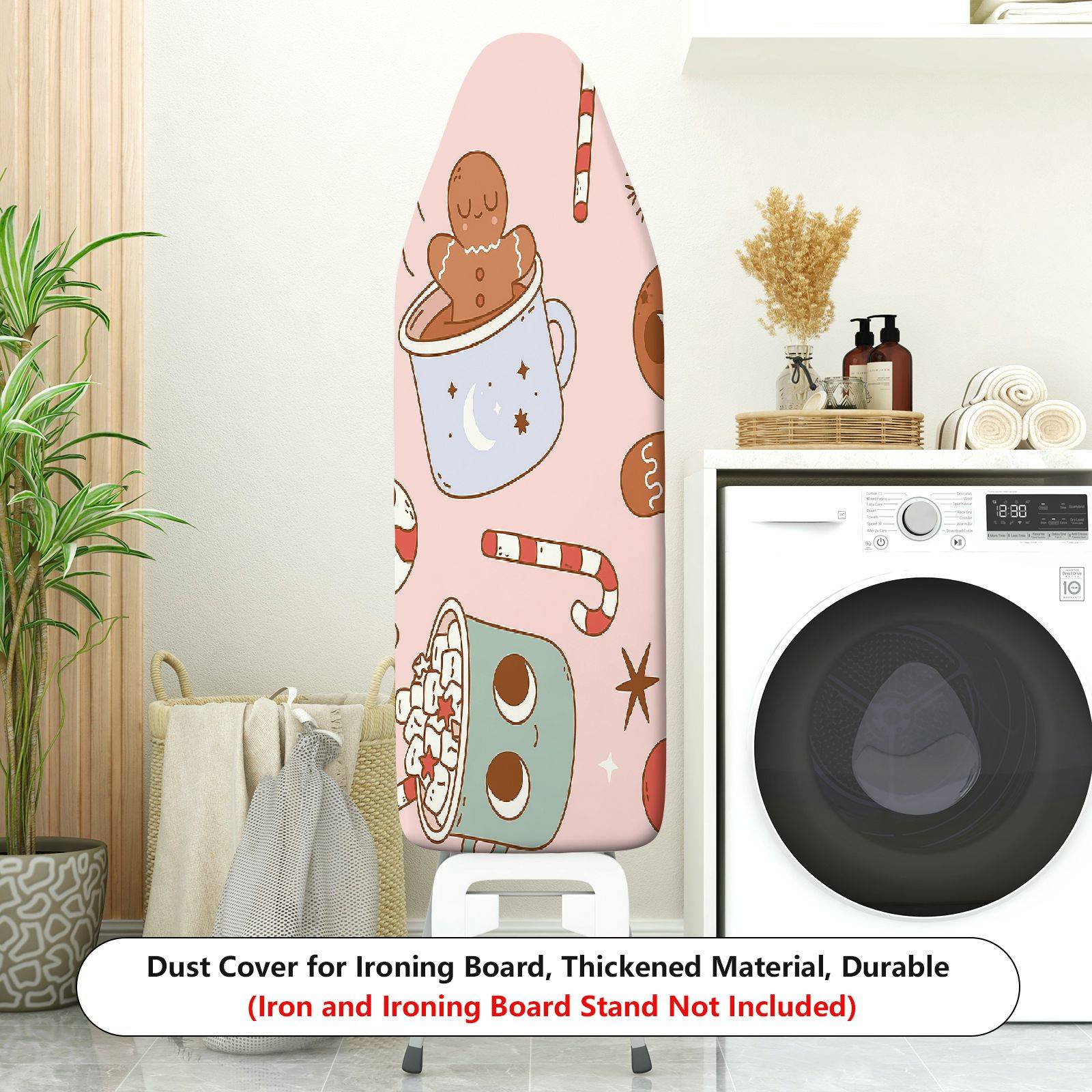 1-Piece Christmas Gingerbread Candy  Ironing Board Cover, Universal Size, Without Board
