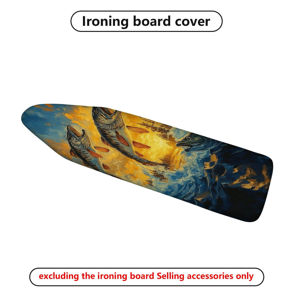 1-Piece Fish Ocean Blue  Ironing Board Cover, Universal Size, Without Board