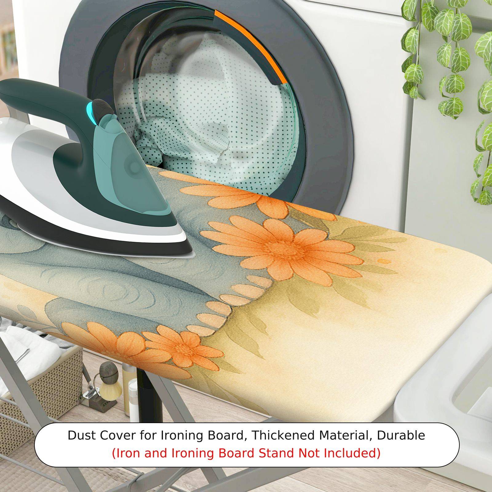 1-Piece Elephant Floral Animal  Ironing Board Cover, Universal Size, Without Board