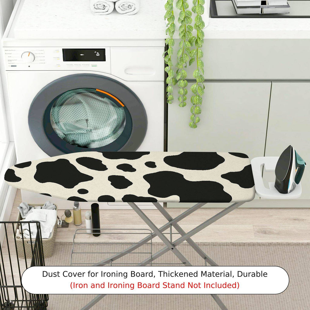 1-Piece Cow Print Animal Pattern Black and White  Ironing Board Cover, Universal Size, Without Board