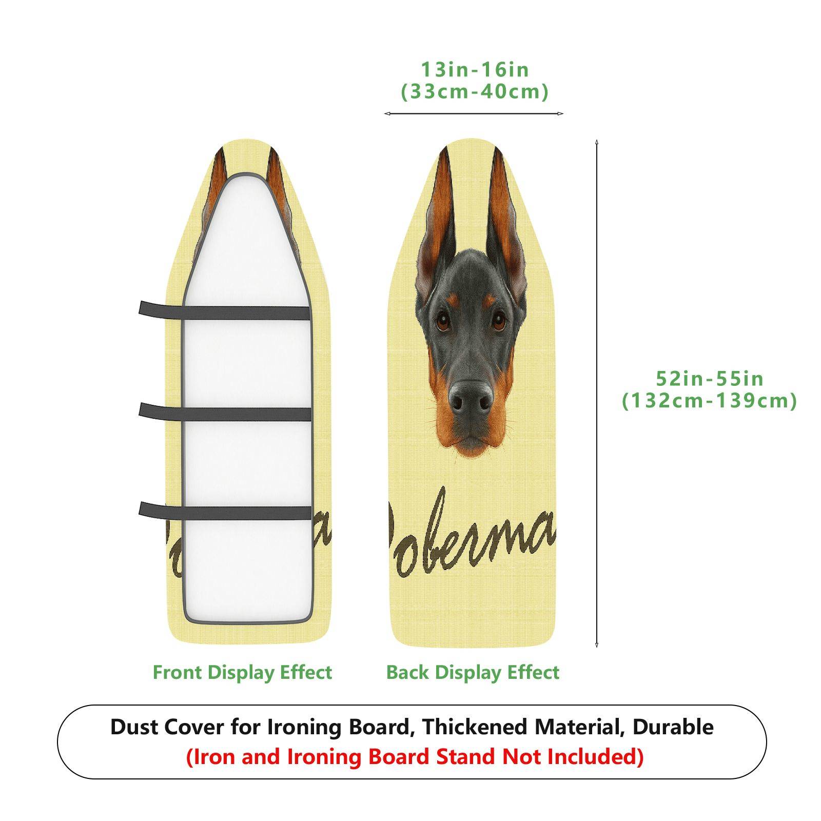 1-Piece Doberman Pet Animal Art  Ironing Board Cover, Universal Size, Without Board