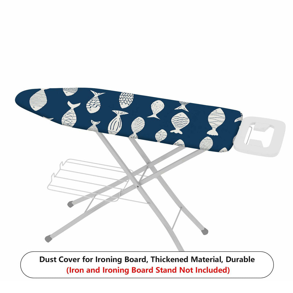 1-Piece Fish Pattern Ocean Nautical  Ironing Board Cover, Universal Size, Without Board