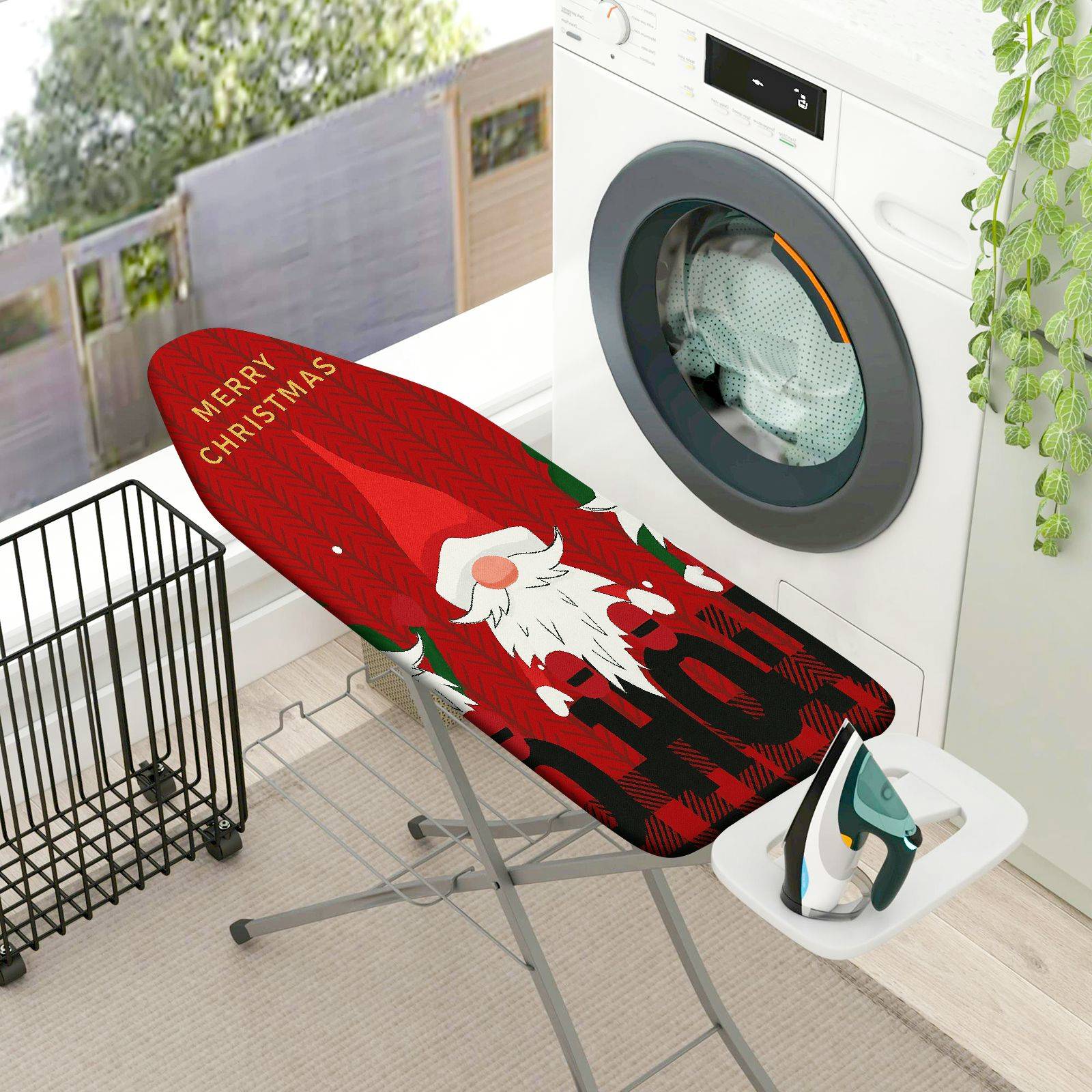 1-Piece Merry Christmas Santa Claus Red  Ironing Board Cover, Universal Size, Without Board