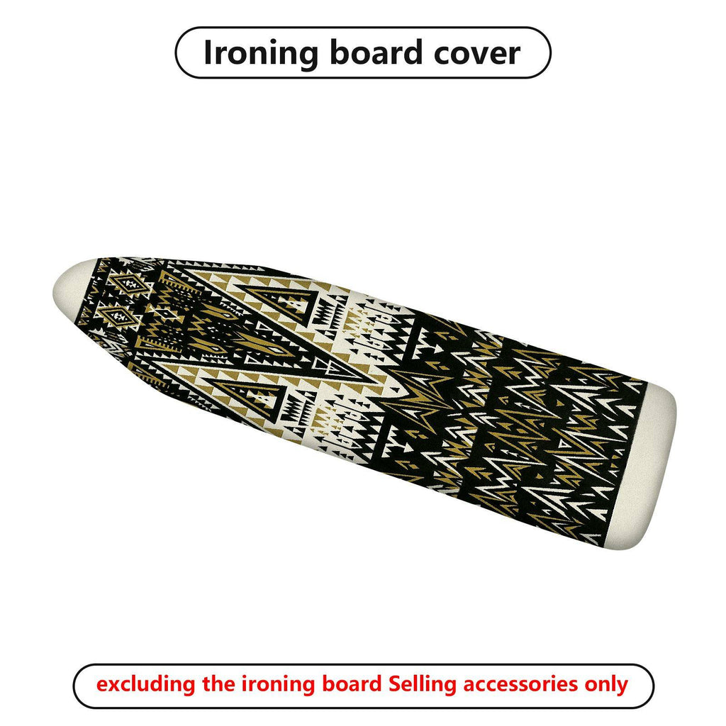 1-Piece Geometric Black Beige Pattern  Ironing Board Cover, Universal Size, Without Board