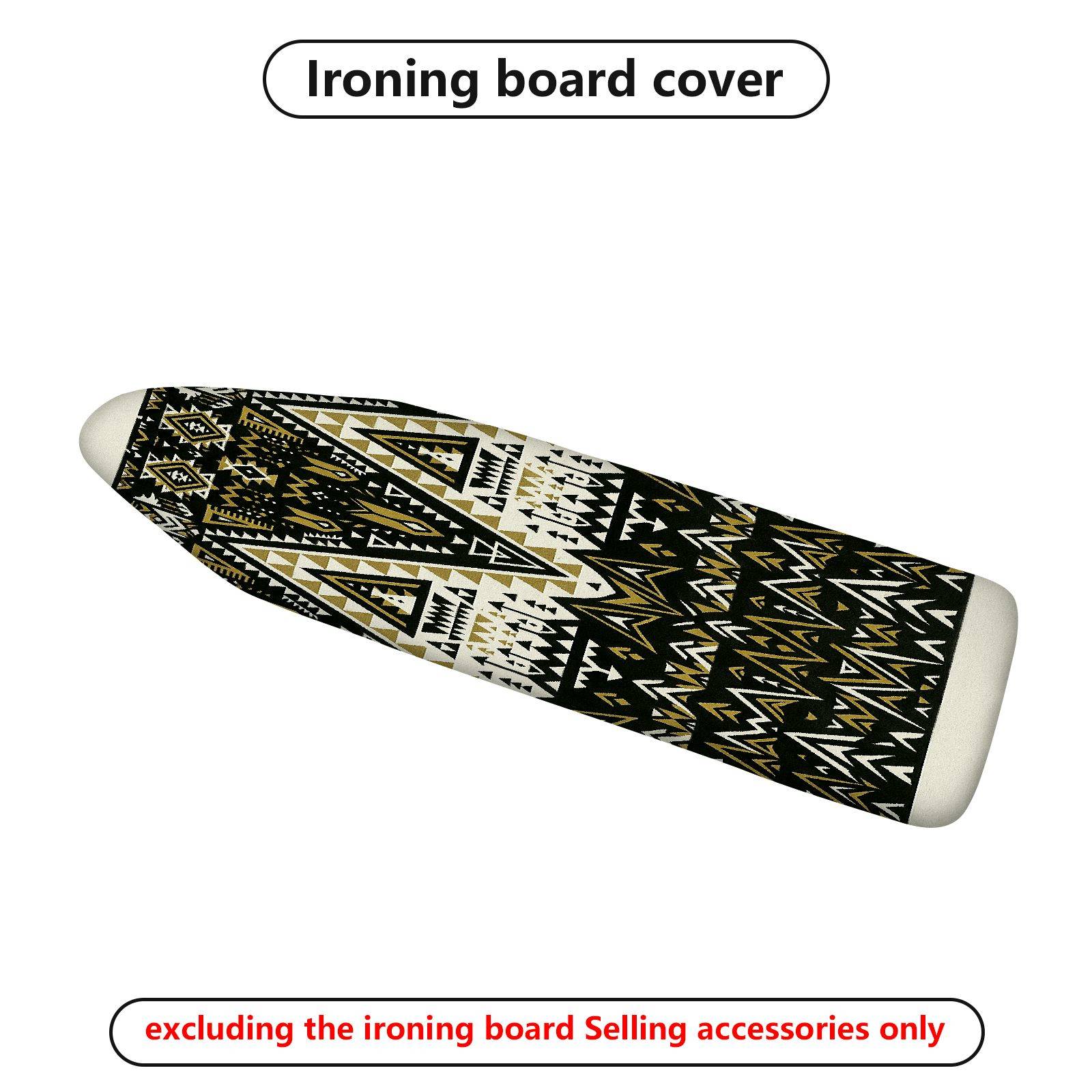 1-Piece Geometric Black Beige Pattern  Ironing Board Cover, Universal Size, Without Board