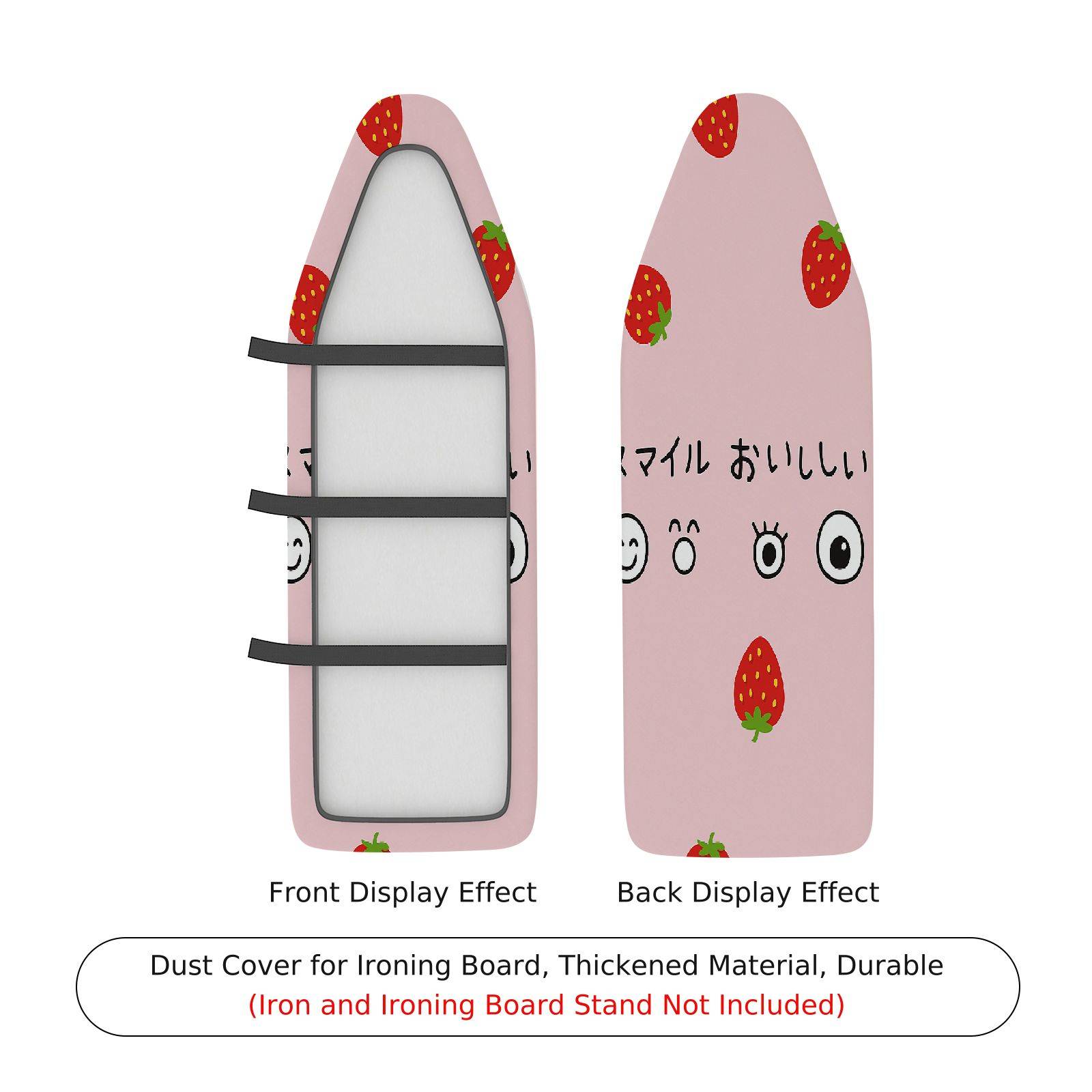 1-Piece Strawberry Face Pink  Ironing Board Cover, Universal Size, Without Board