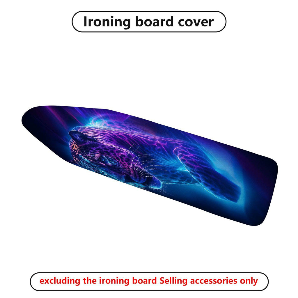 1-Piece Leopard Purple Blue Animal Art  Ironing Board Cover, Universal Size, Without Board