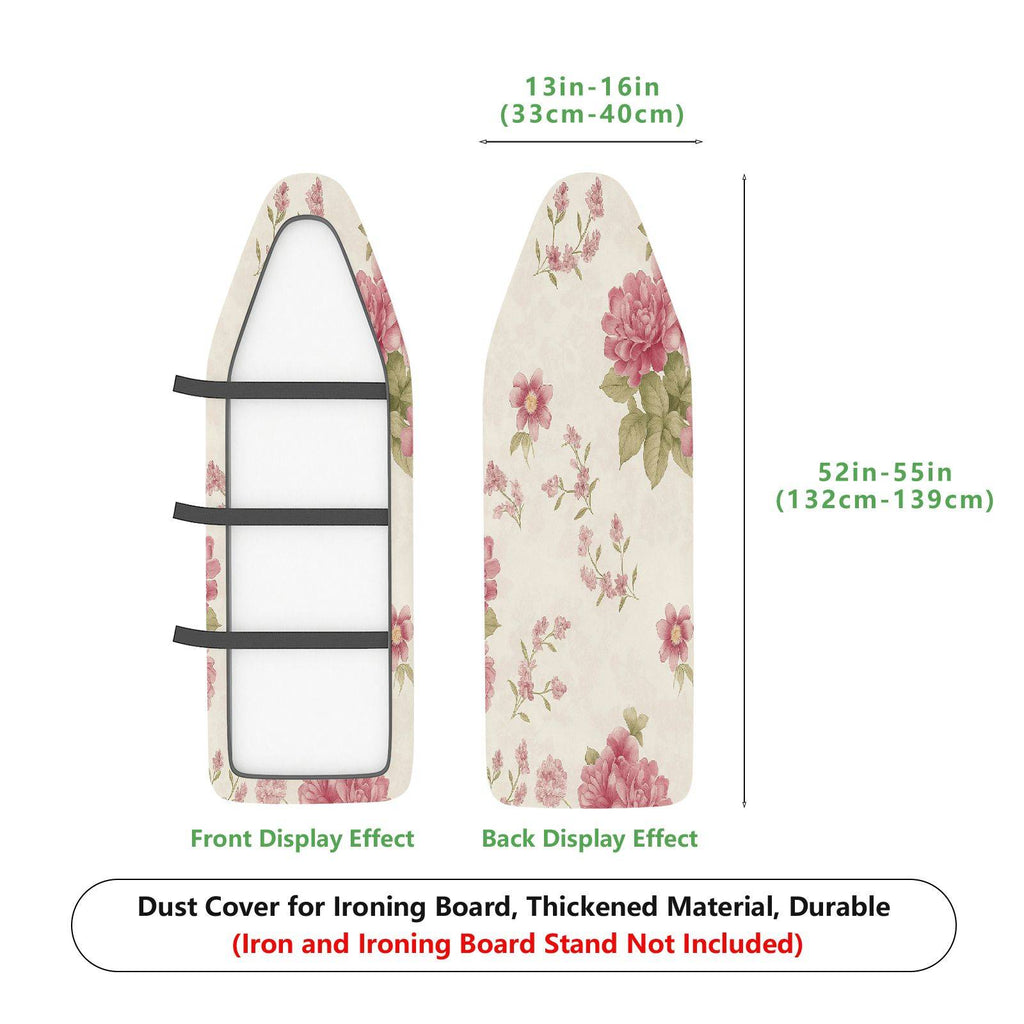 1-Piece Floral Pink Green  Ironing Board Cover, Universal Size, Without Board