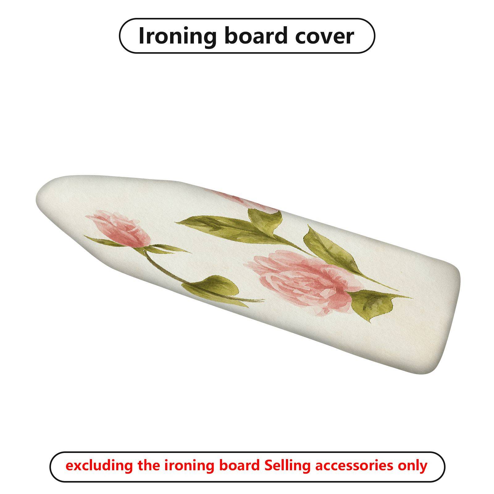 1-Piece Floral Green Pink  Ironing Board Cover, Universal Size, Without Board