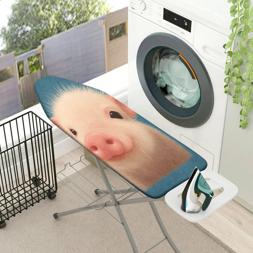 1-Piece Cute Pig Animal Blue  Ironing Board Cover, Universal Size, Without Board