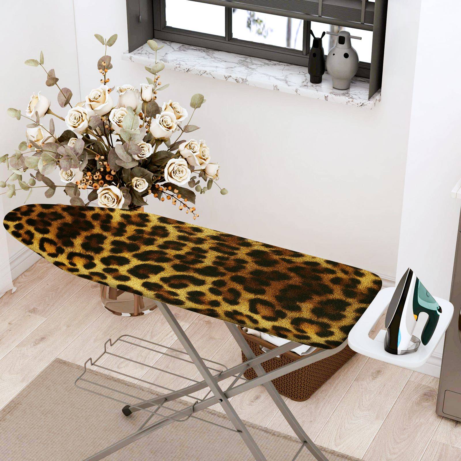 1-Piece Leopard Print Animal Exotic  Ironing Board Cover, Universal Size, Without Board