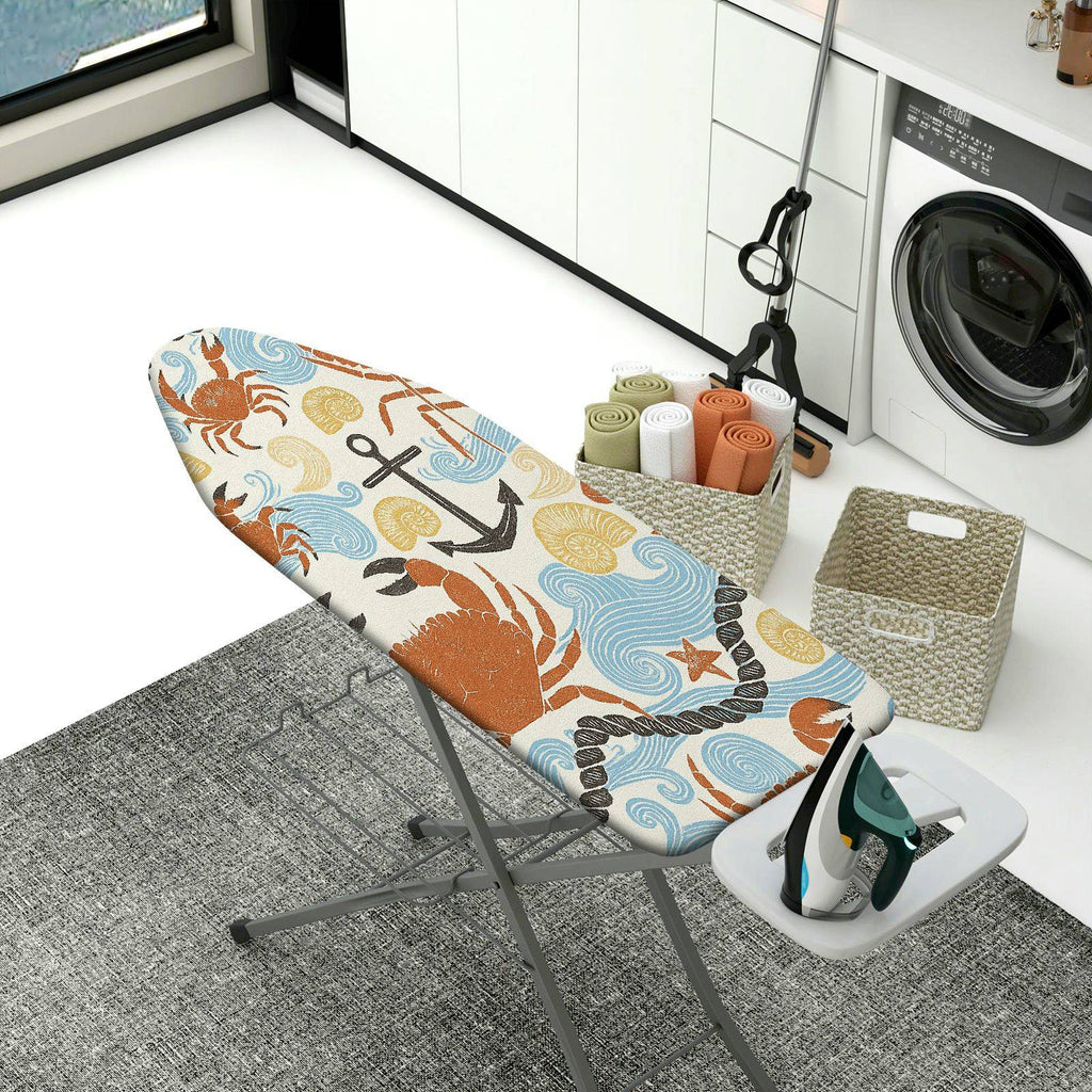 1-Piece Ocean Crab Anchor  Ironing Board Cover, Universal Size, Without Board