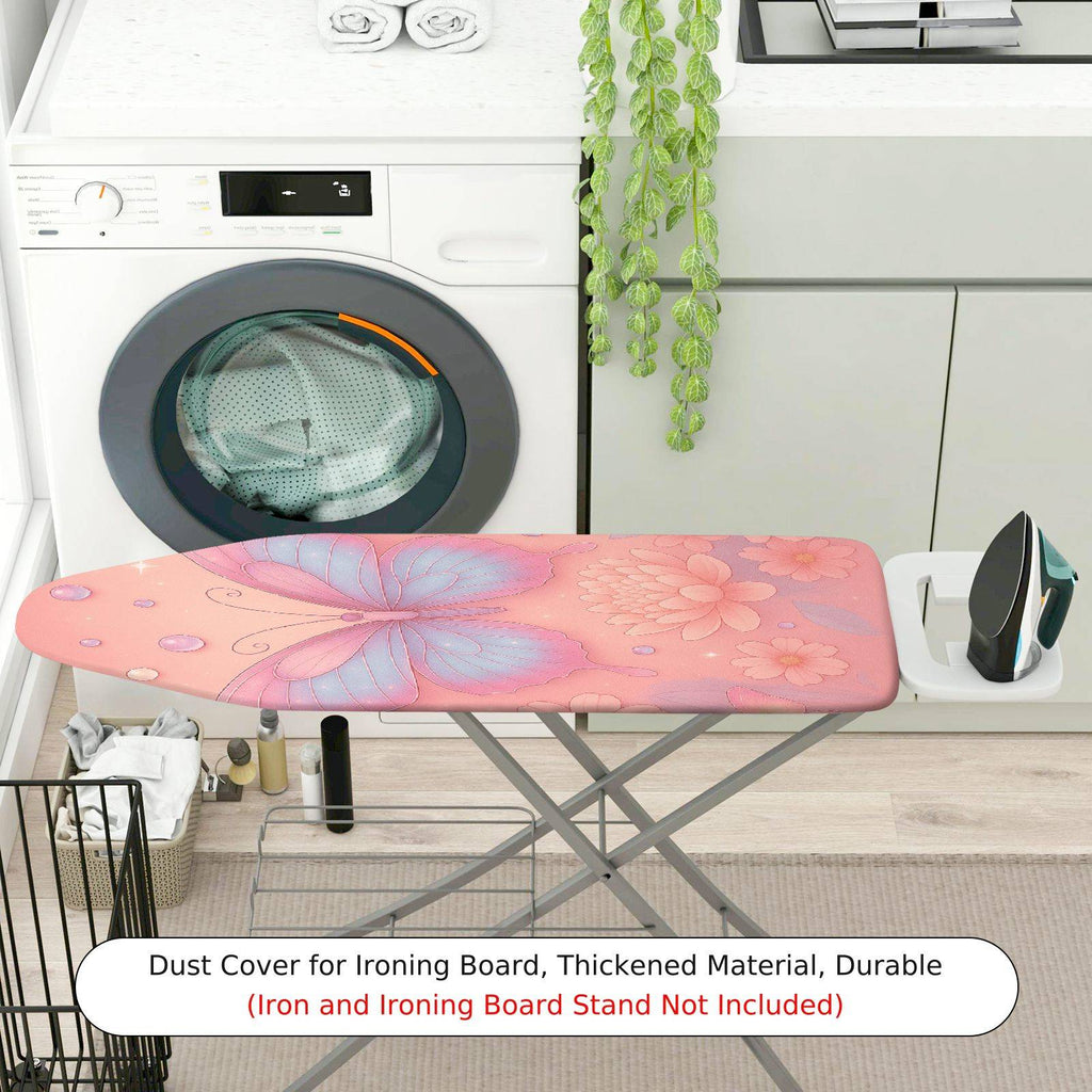 1-Piece Butterfly Floral Pink  Ironing Board Cover, Universal Size, Without Board