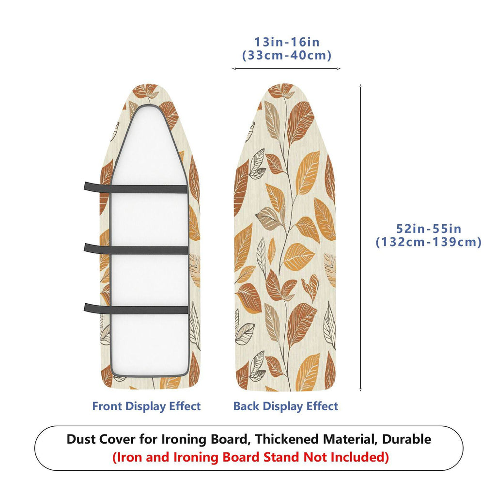 1-Piece Leaf Pattern Autumn Brown Beige  Ironing Board Cover, Universal Size, Without Board
