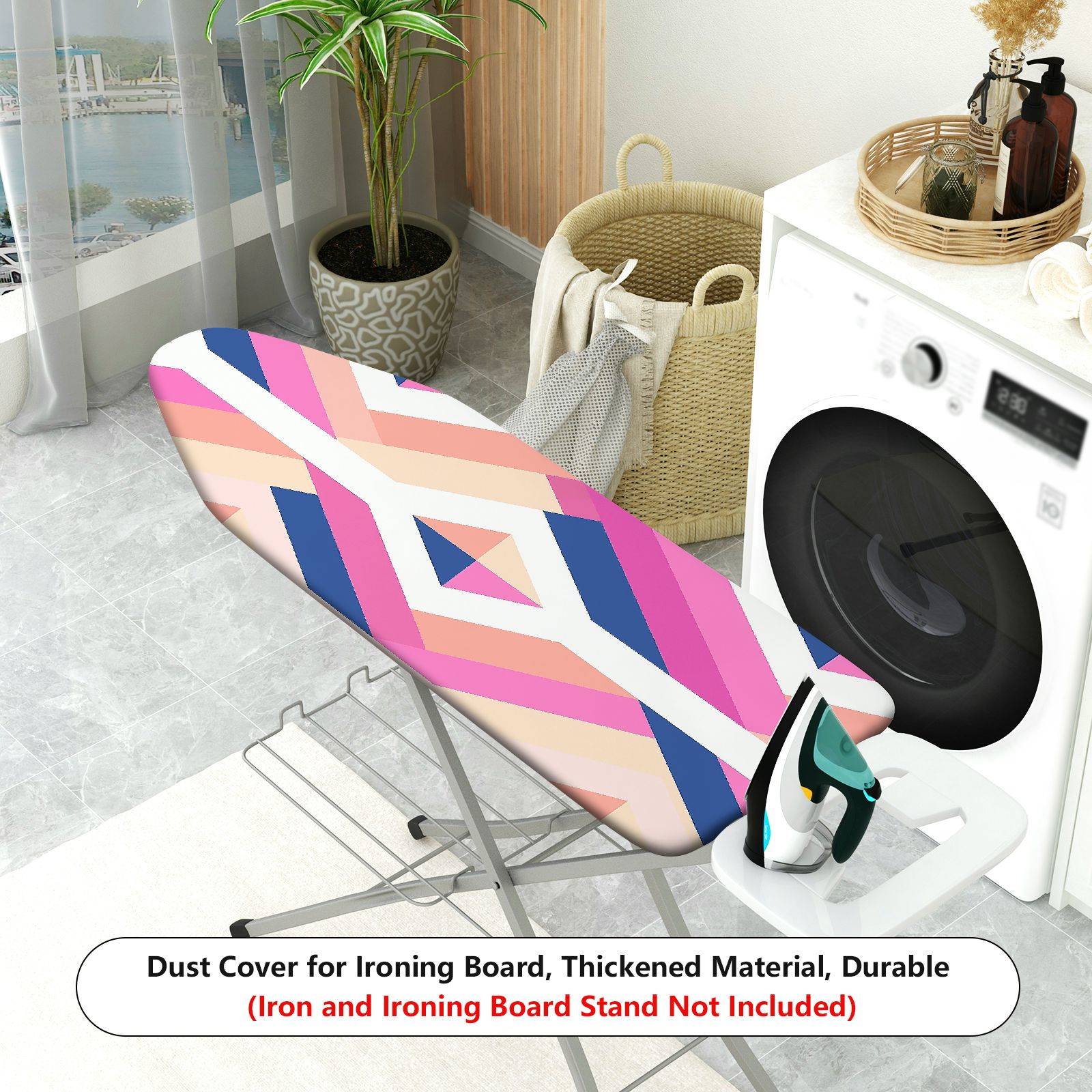 1-Piece Abstract Geometric Colorful  Ironing Board Cover, Universal Size, Without Board