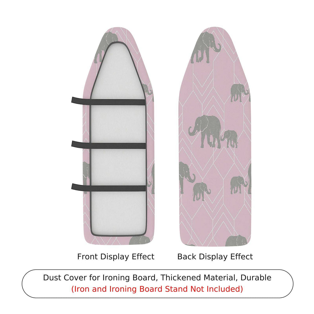 1-Piece Elephant Pink Grey  Ironing Board Cover, Universal Size, Without Board