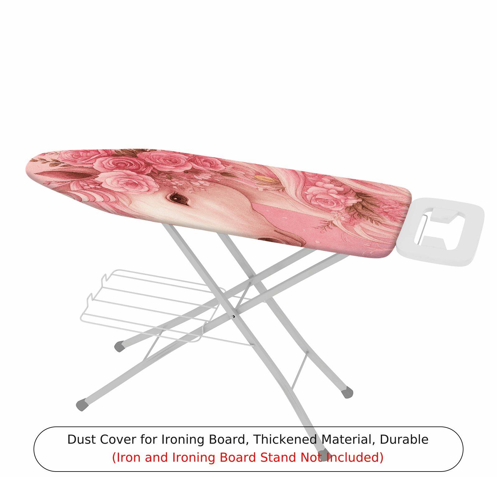 1-Piece Unicorn Floral Pink  Ironing Board Cover, Universal Size, Without Board