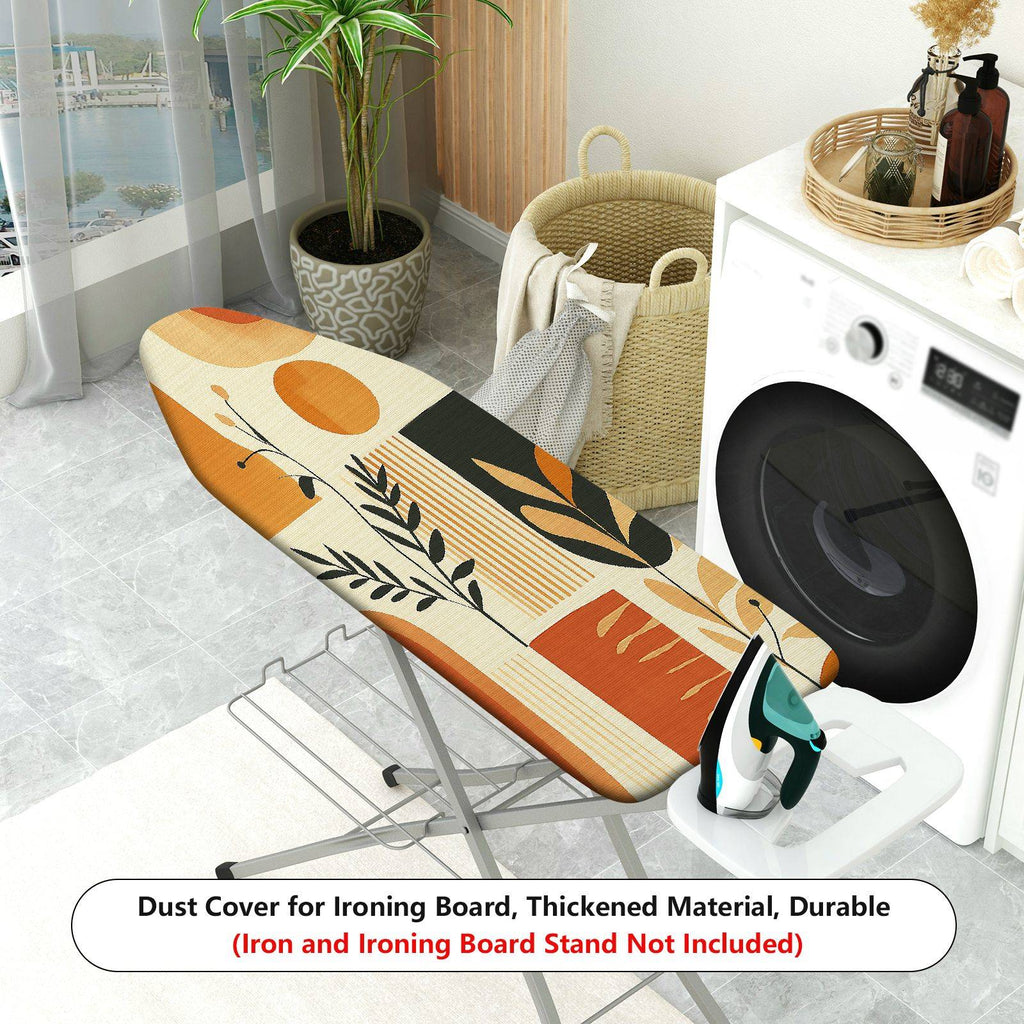 1-Piece Retro Orange Leaf Pattern Contemporary  Ironing Board Cover, Universal Size, Without Board