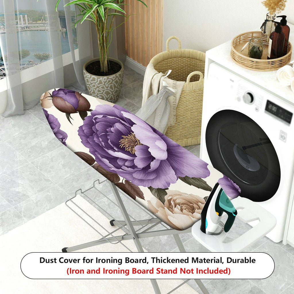 1-Piece Floral Purple Beige  Ironing Board Cover, Universal Size, Without Board