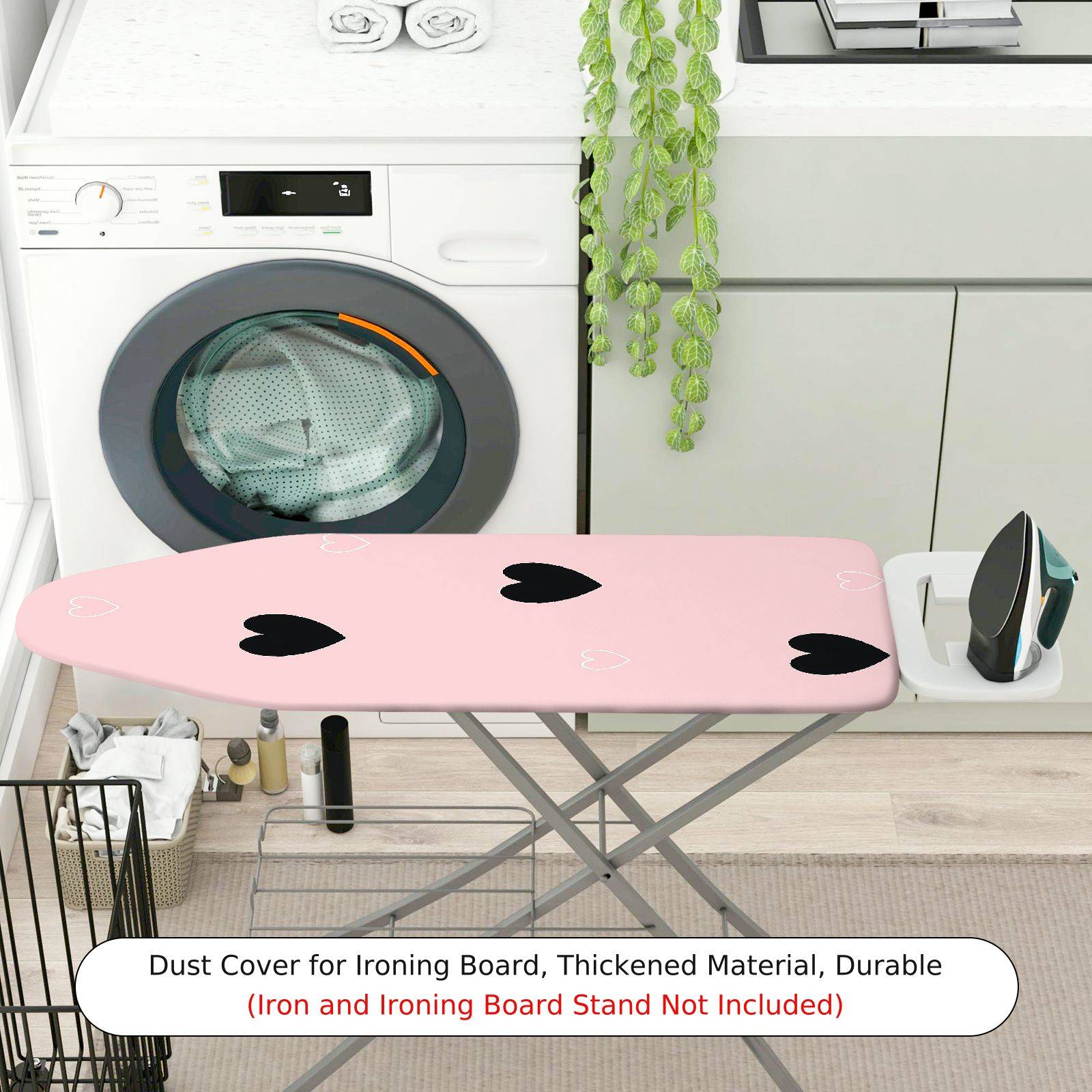 1-Piece Heart Pink Romantic  Ironing Board Cover, Universal Size, Without Board