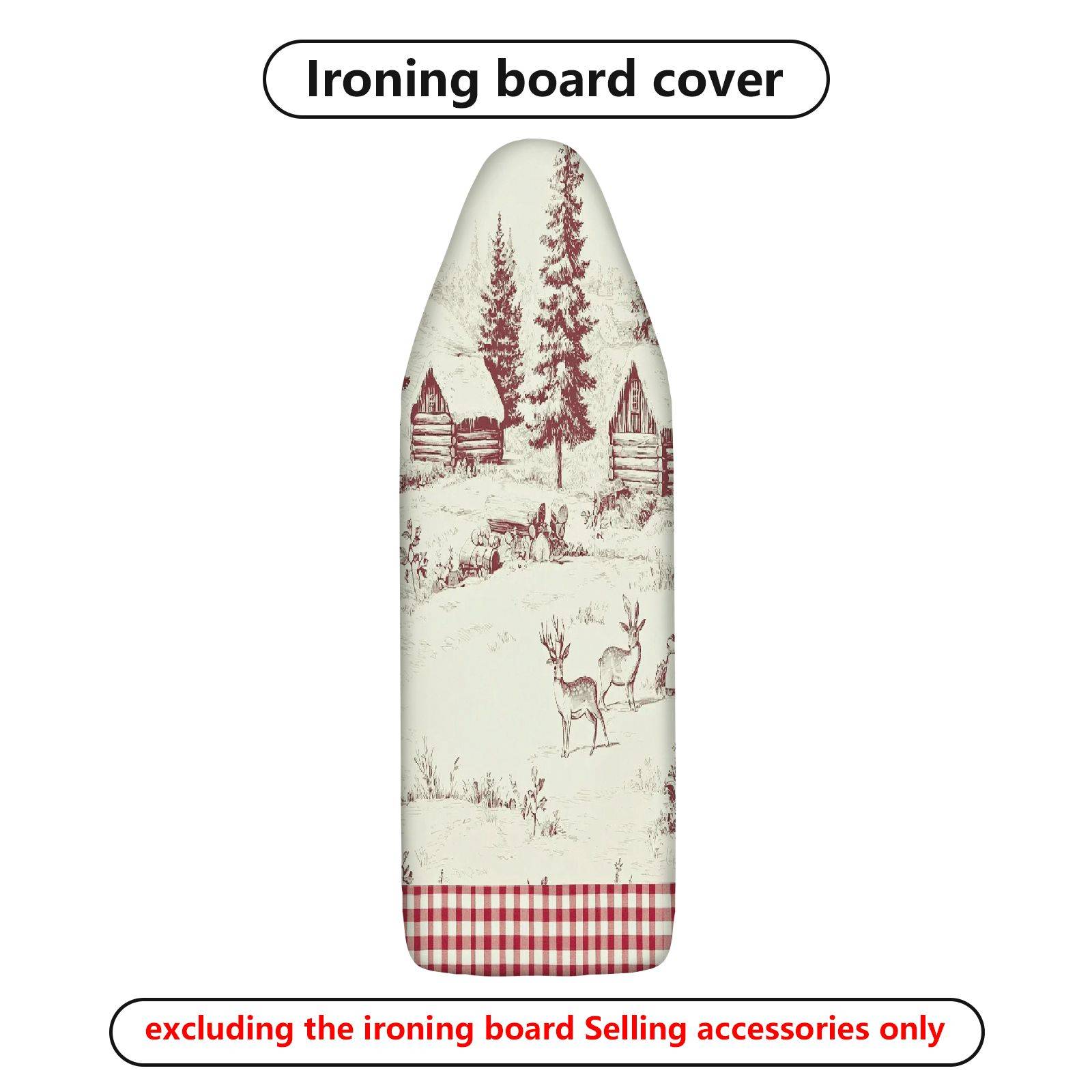 1-Piece Forest Cabin Deer Retro  Ironing Board Cover, Universal Size, Without Board