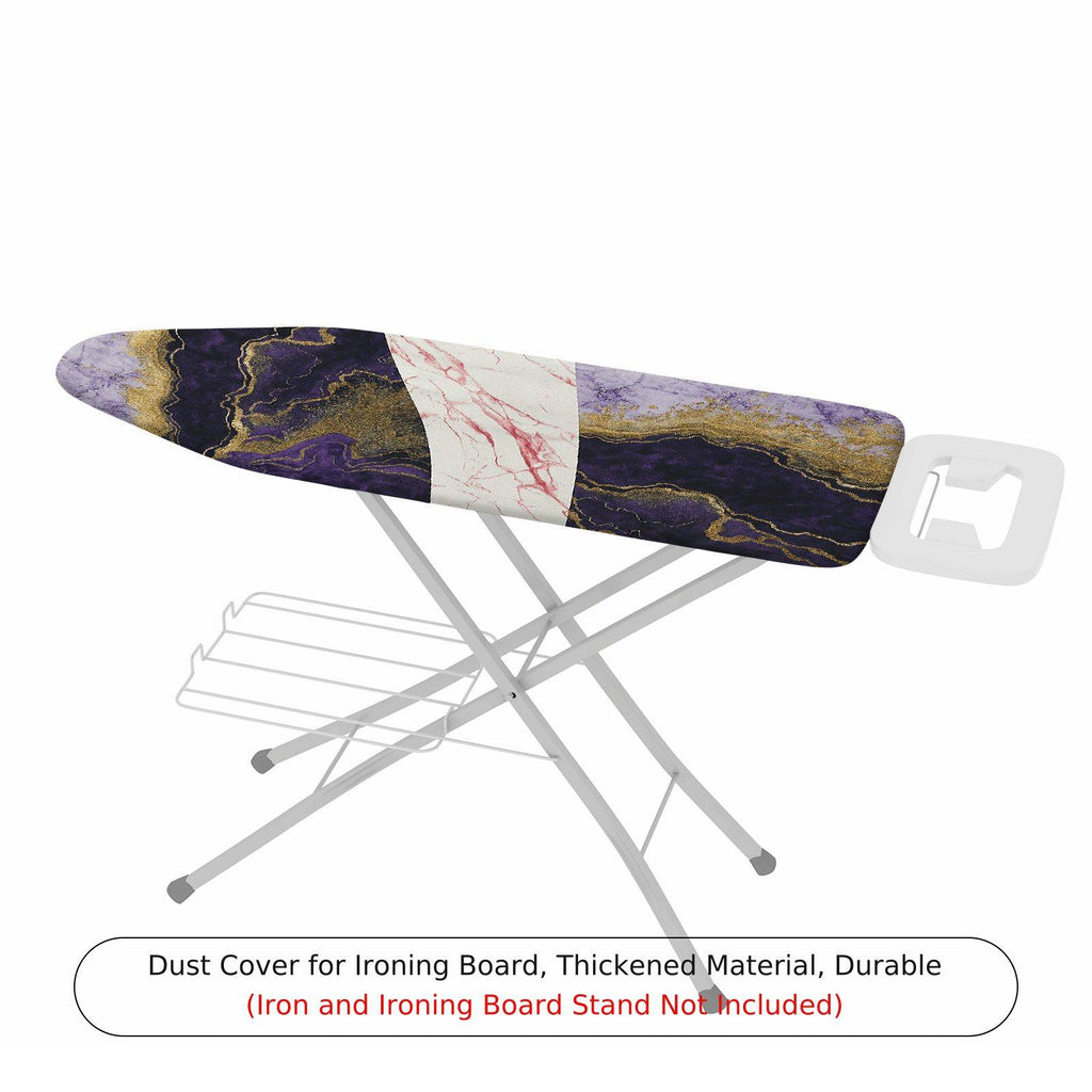 1-Piece Abstract Marble Purple White Gold  Ironing Board Cover, Universal Size, Without Board