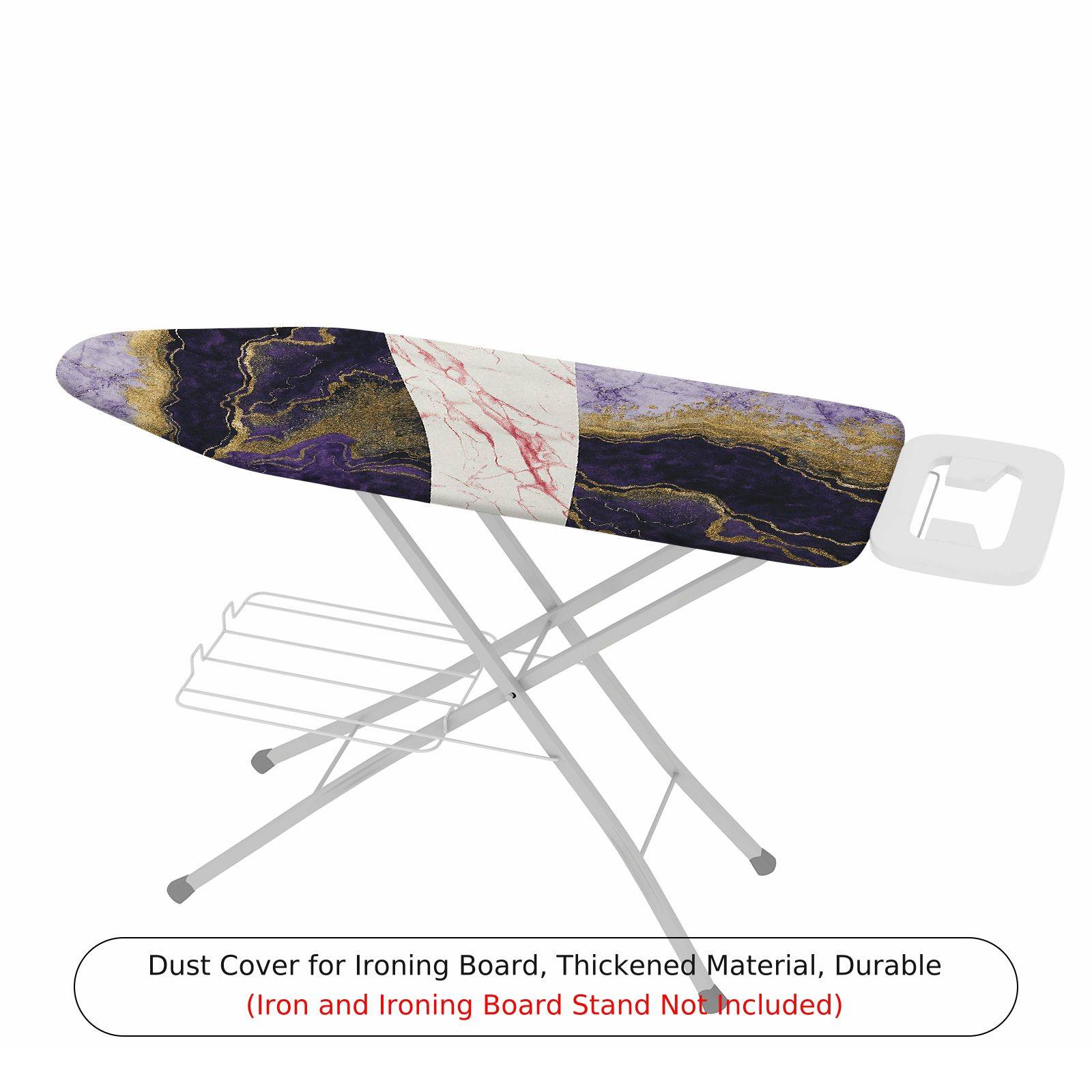 1-Piece Abstract Marble Purple White Gold  Ironing Board Cover, Universal Size, Without Board