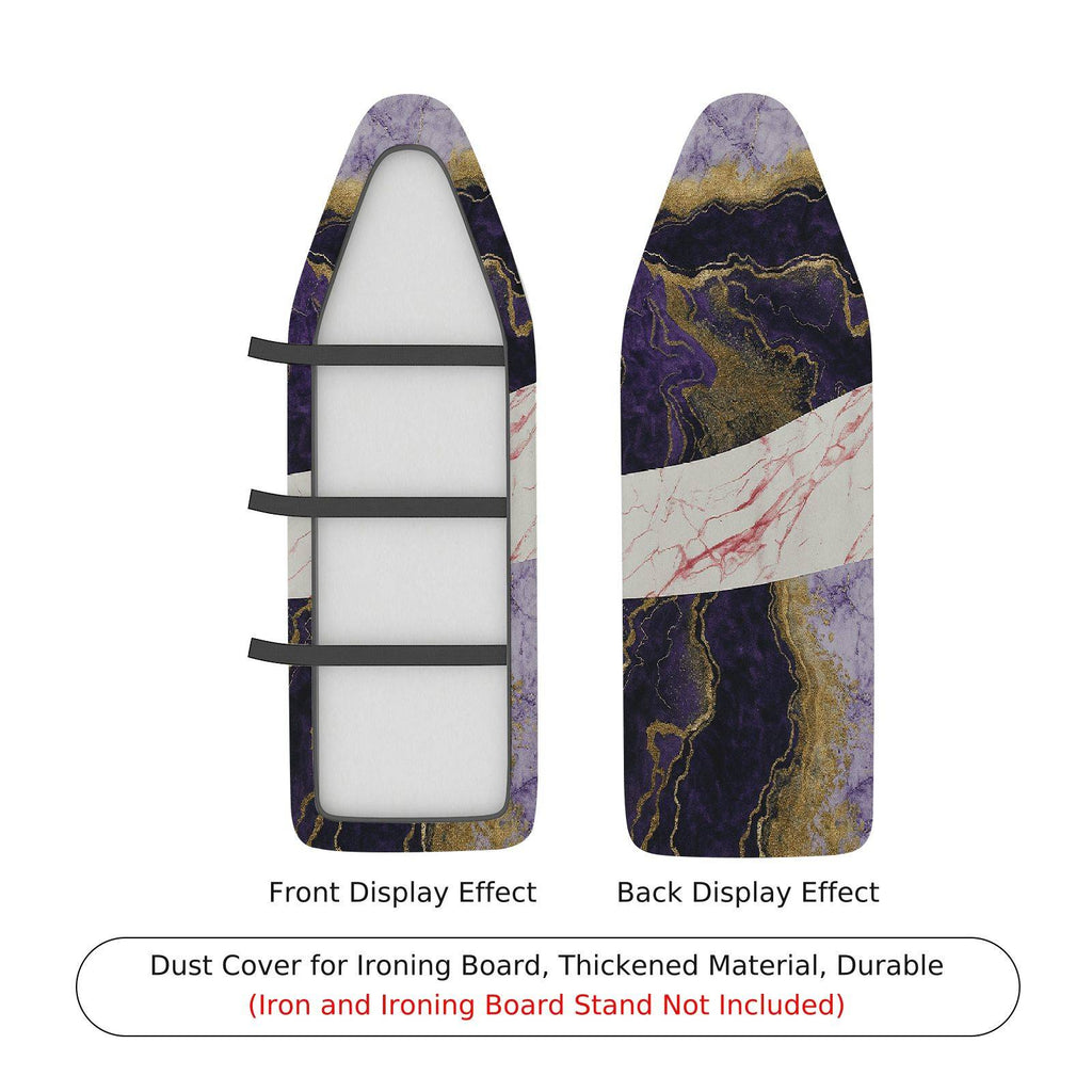 1-Piece Abstract Marble Purple White Gold  Ironing Board Cover, Universal Size, Without Board