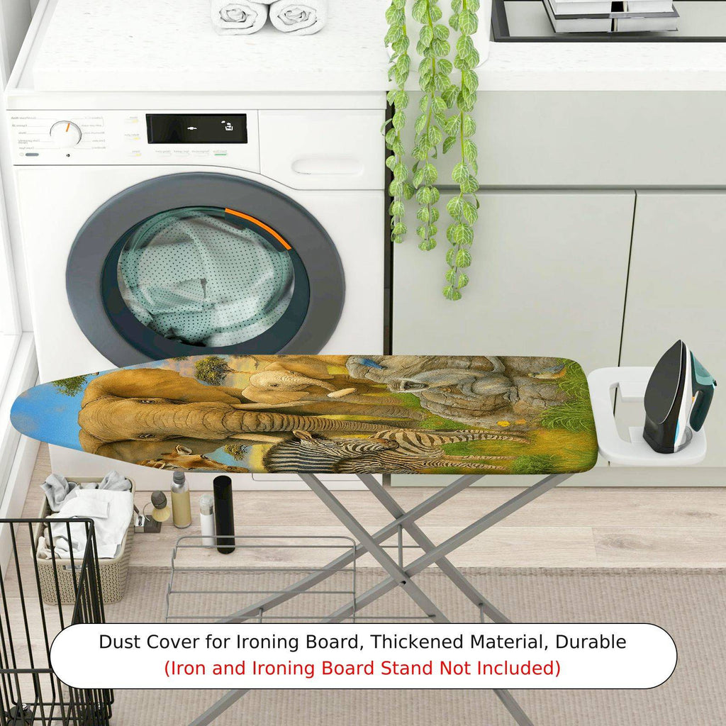 1-Piece Safari Animal Wildlife Nature  Ironing Board Cover, Universal Size, Without Board