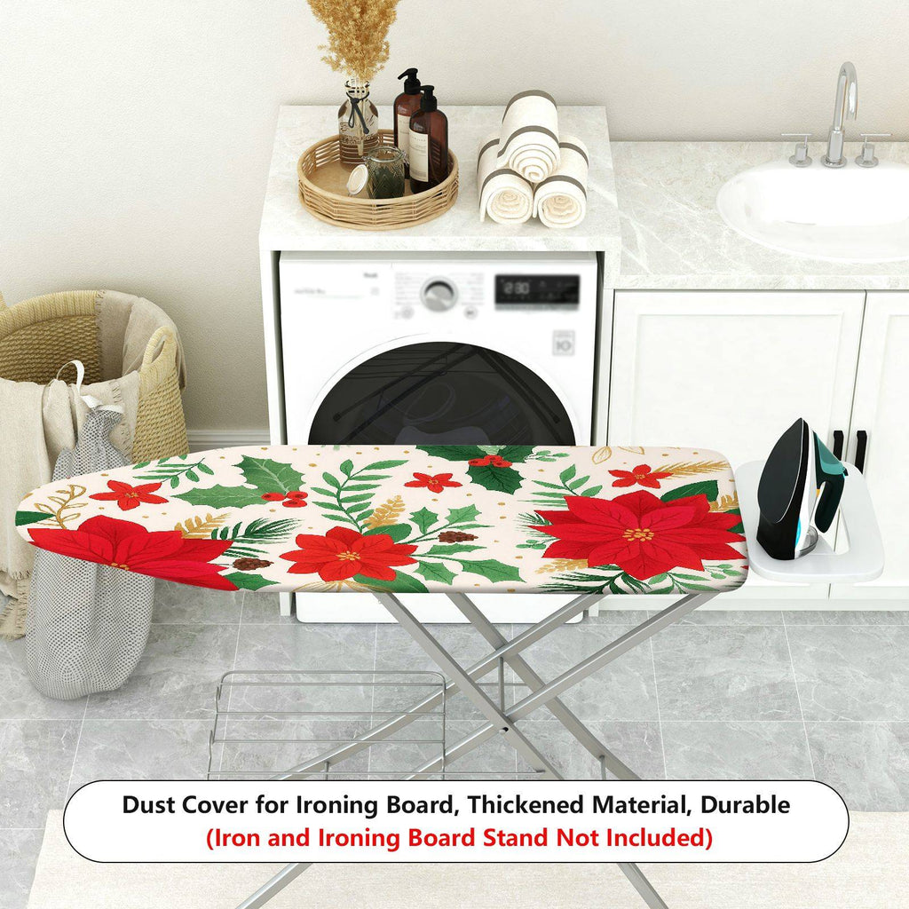 1-Piece Christmas Poinsettia Holiday  Ironing Board Cover, Universal Size, Without Board