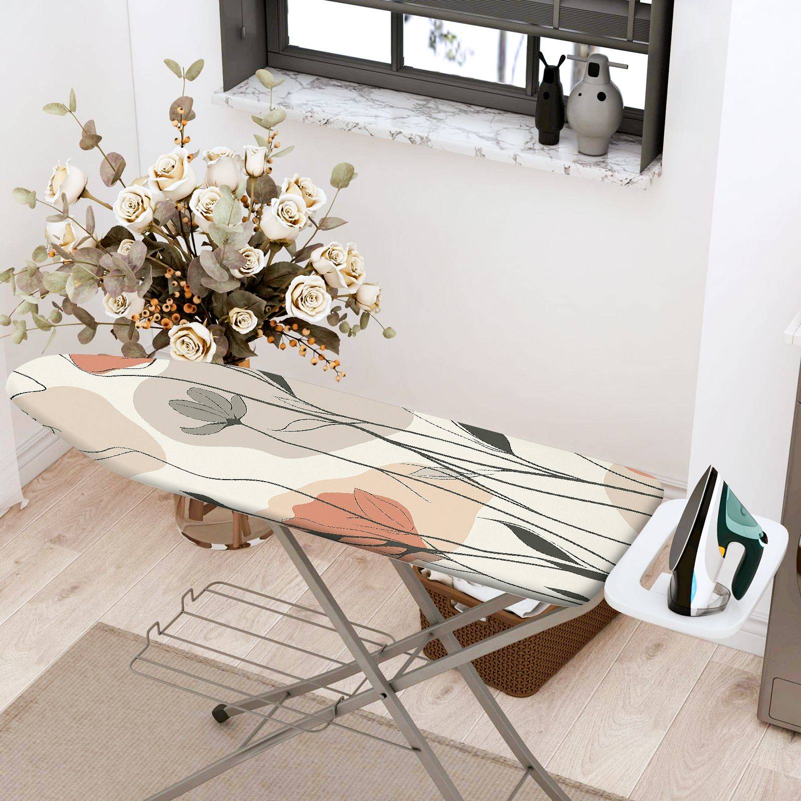 1-Piece Floral Abstract Modern  Ironing Board Cover, Universal Size, Without Board