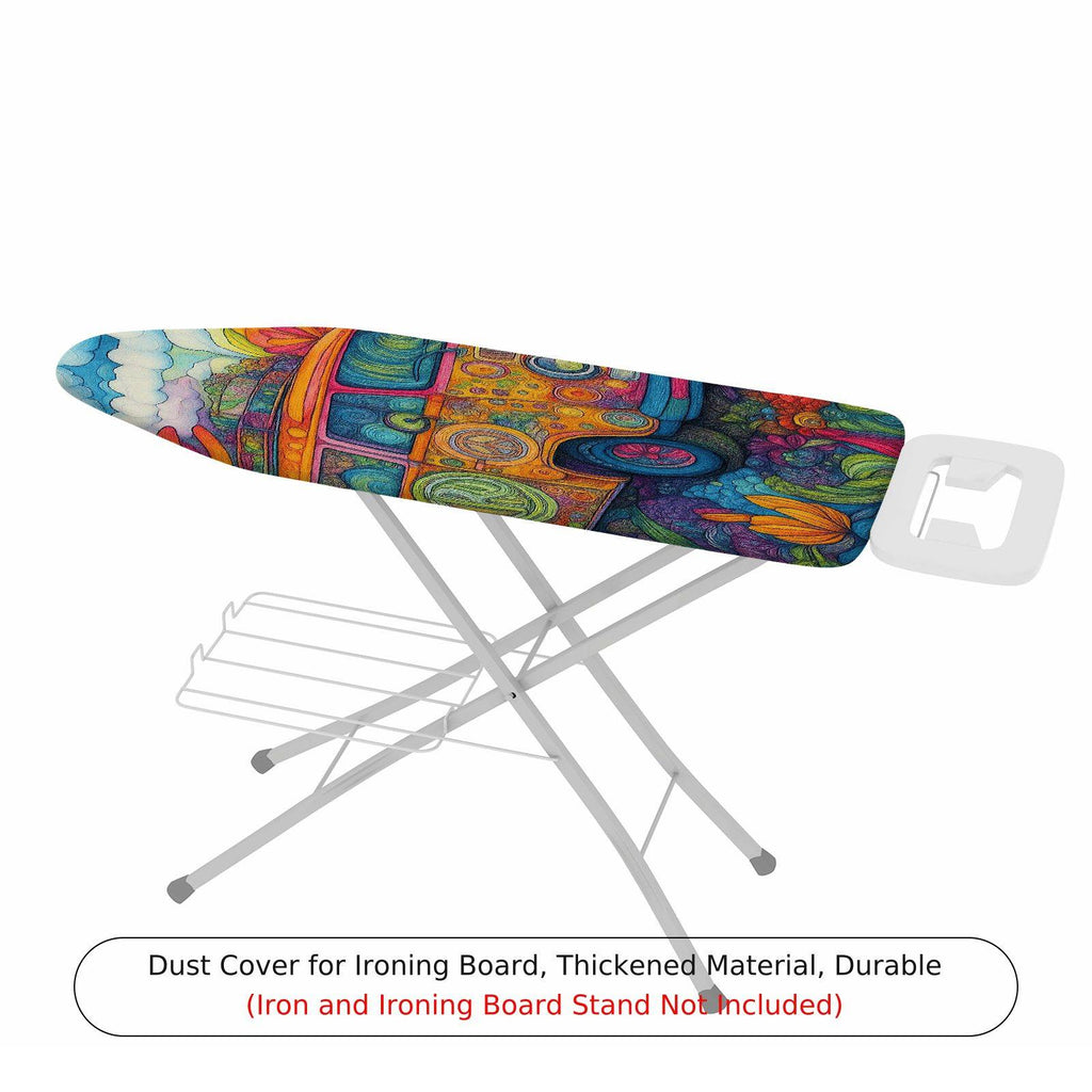 1-Piece Abstract Art Colorful Psychedelic  Ironing Board Cover, Universal Size, Without Board