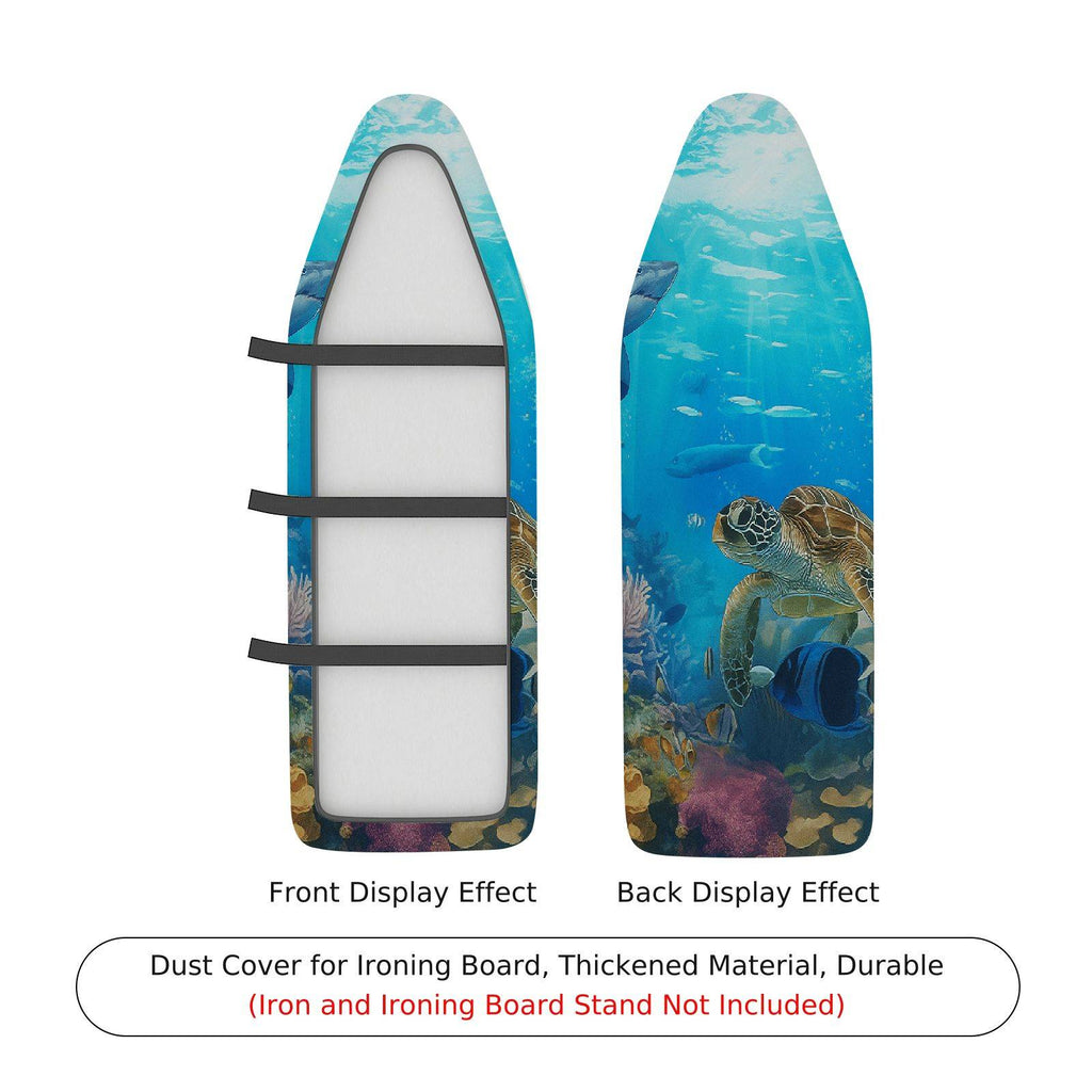 1-Piece Ocean Turtle Coral  Ironing Board Cover, Universal Size, Without Board