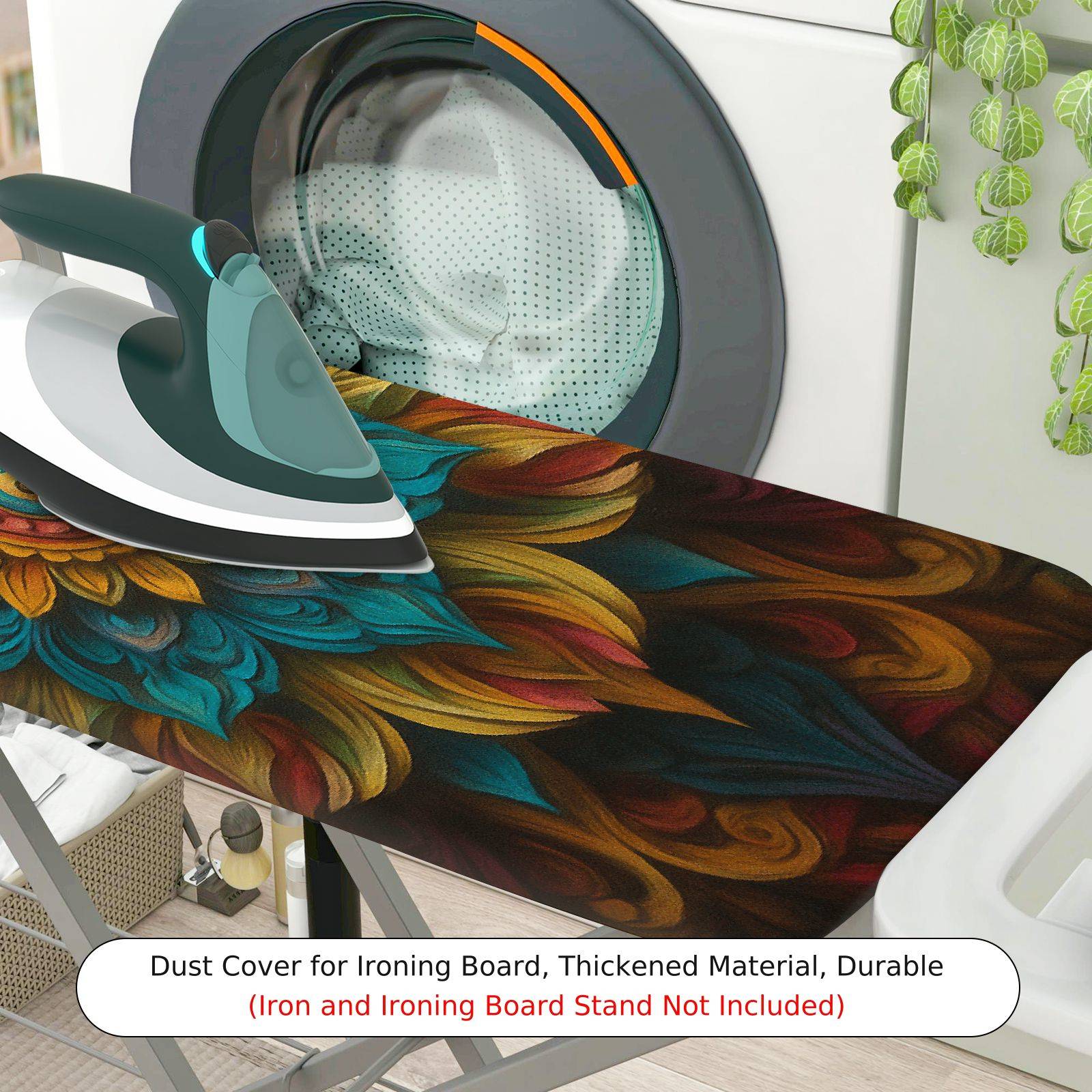 1-Piece Floral Colorful Abstract  Ironing Board Cover, Universal Size, Without Board