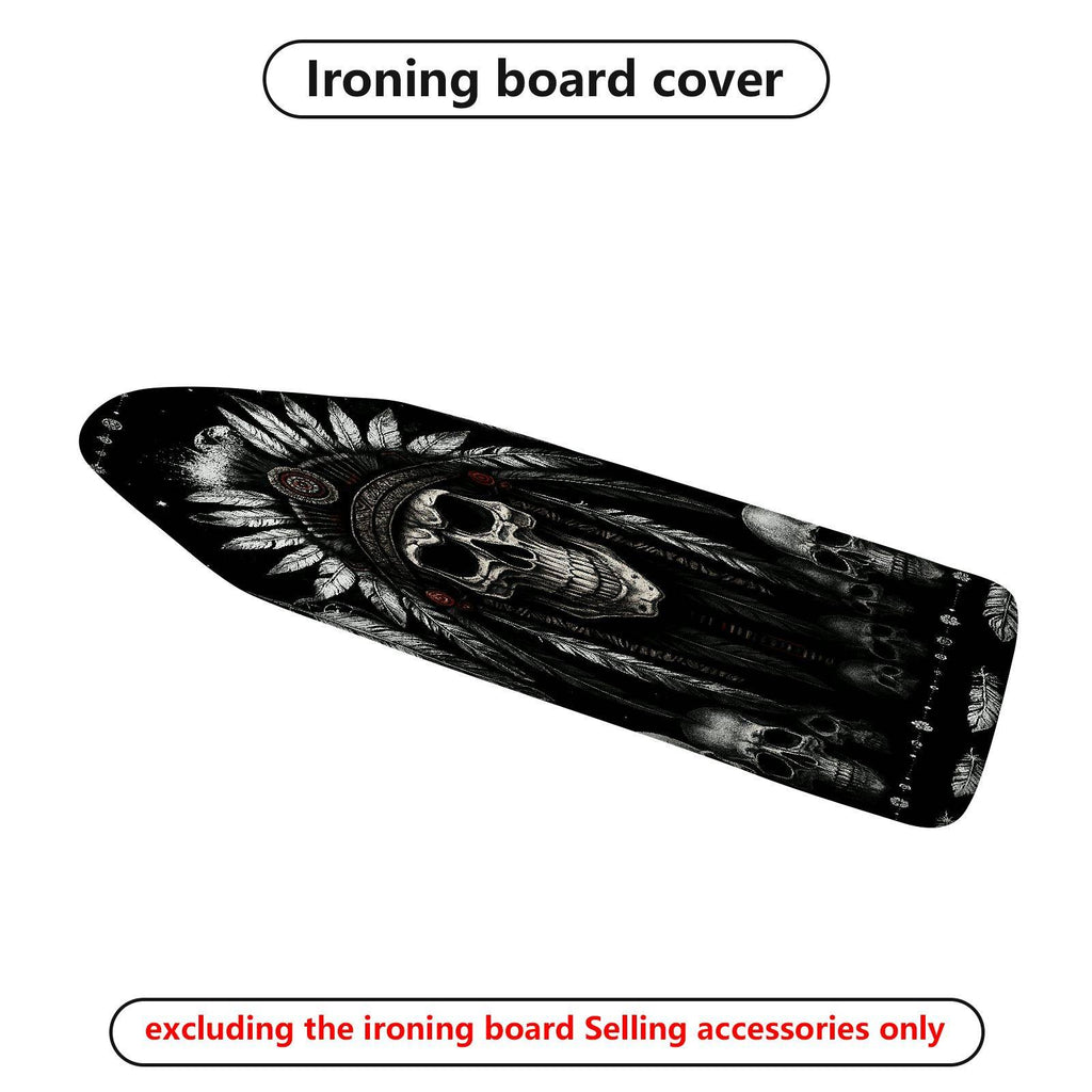 1-Piece Tribal Skull Feather  Ironing Board Cover, Universal Size, Without Board